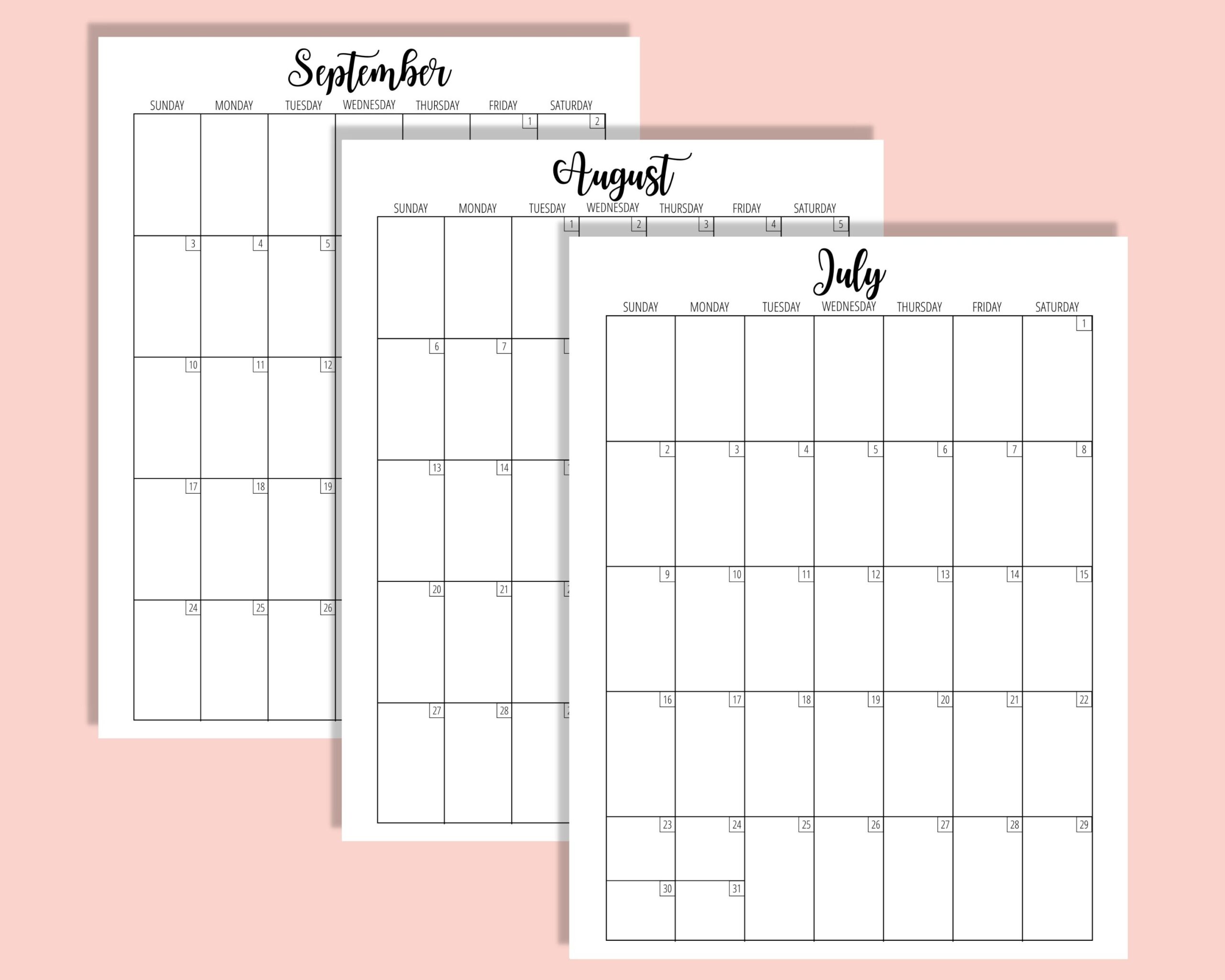 2023 Calendar Template 8 5 X 11 Inches Vertical Monthly Printable Desk Wall Calendar Print Ready Transparent Background PDF INSTANT DOWNLOAD Etsy