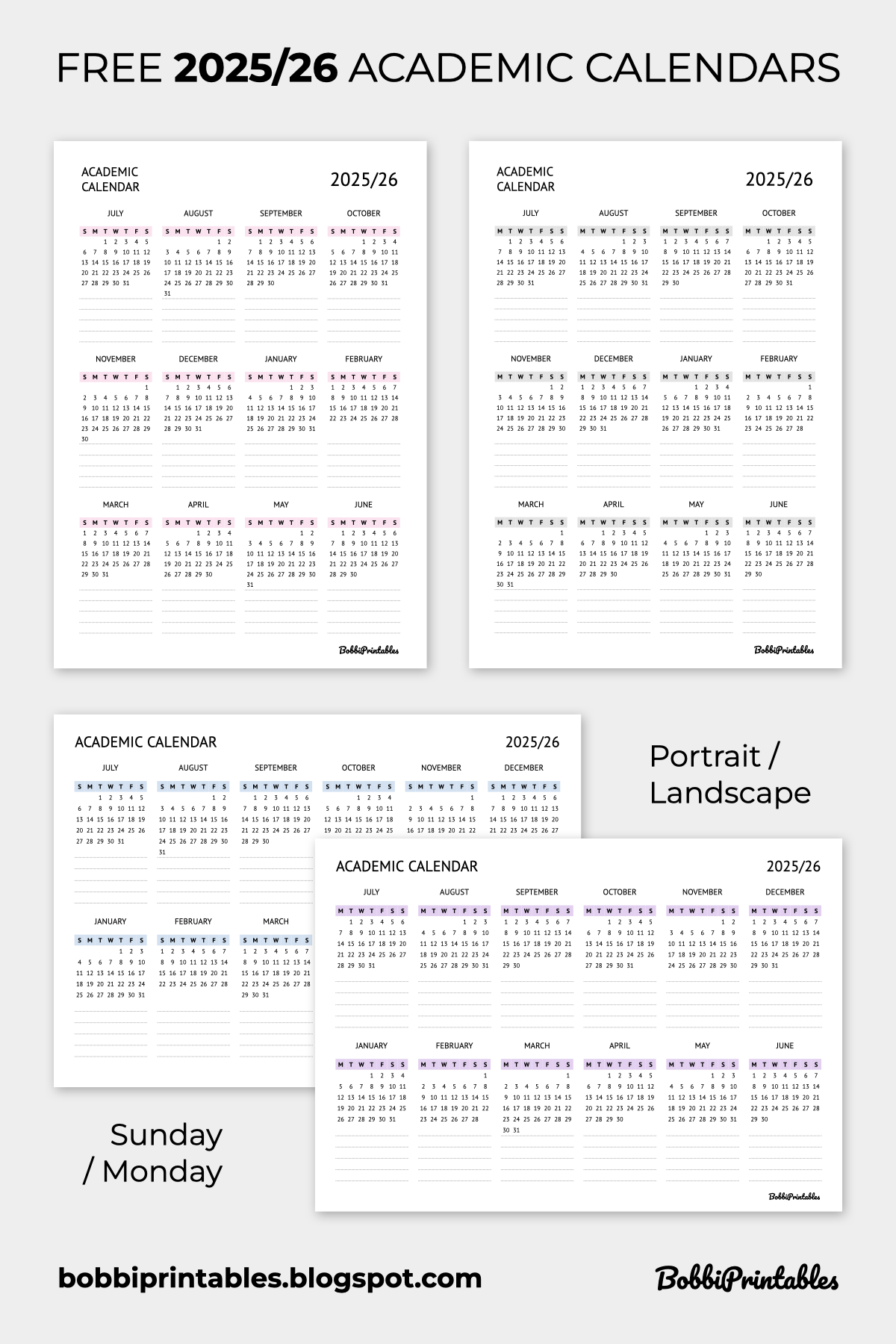 2025 2026 academic calendars free printable planner inserts 2025 2026 academic calendars free printable planner inserts