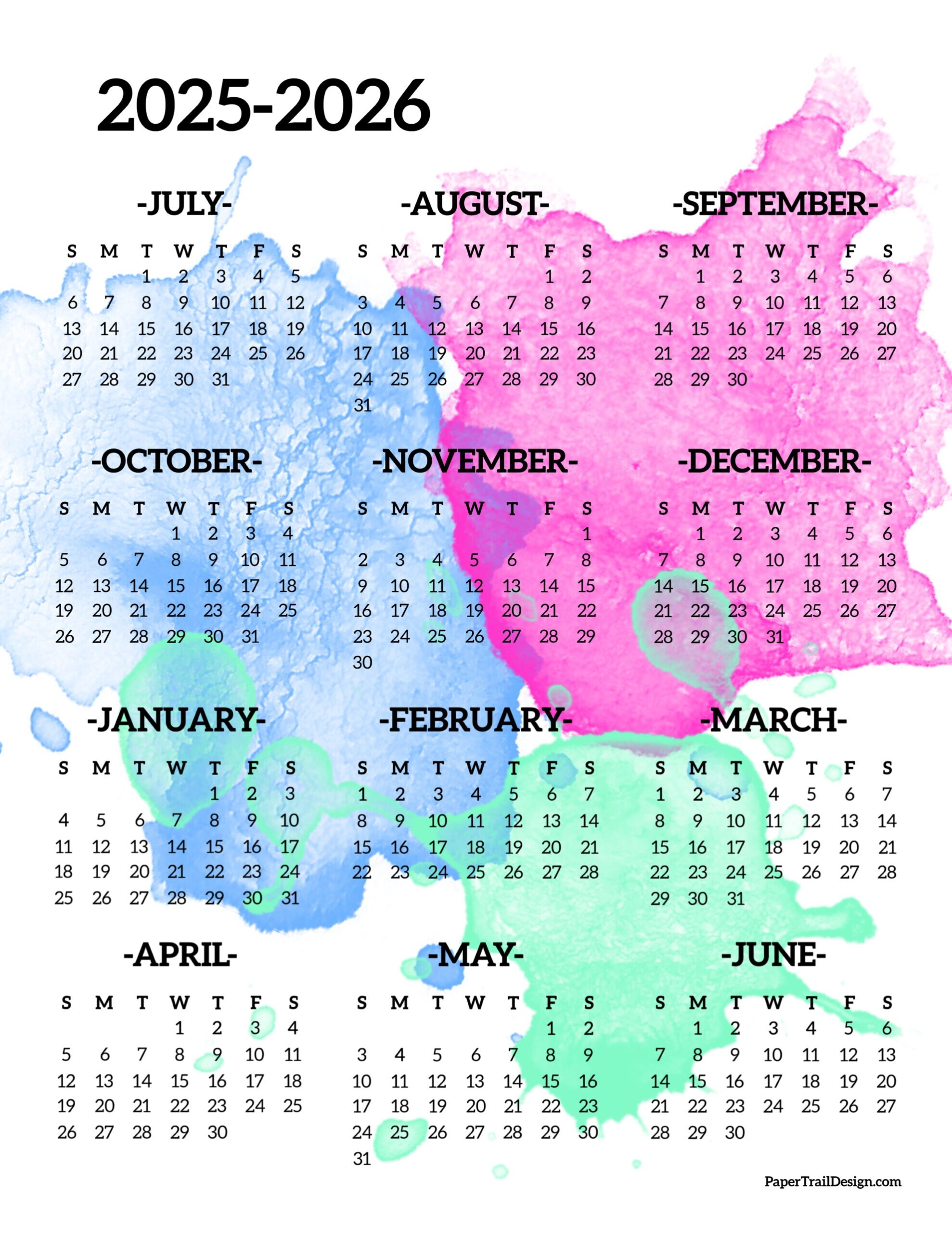 2025 And 2026 Calendar Free Printable 2025 And 2026 Calendar Free Printable
