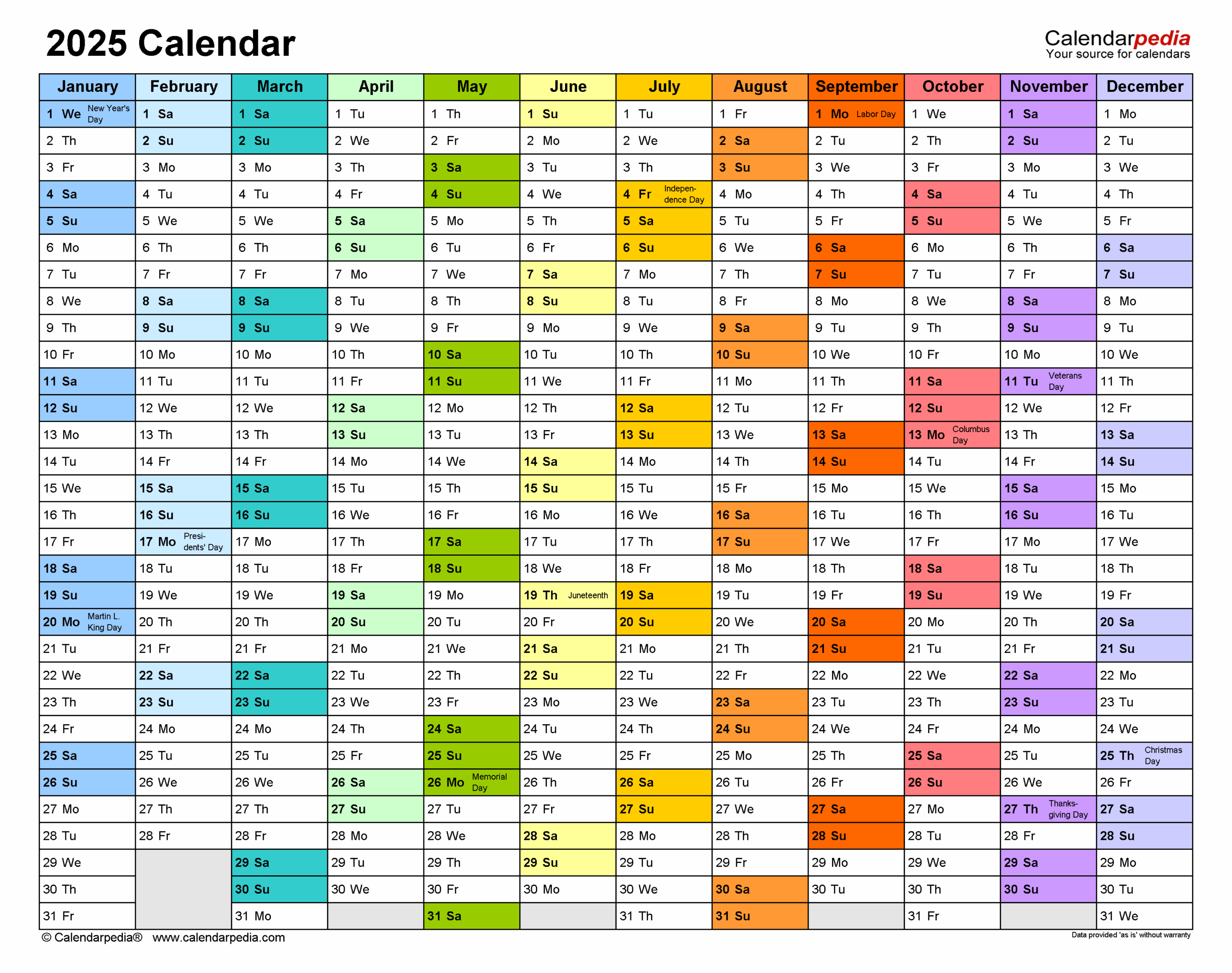 2025 Calendar Free Printable Word Templates Calendarpedia
