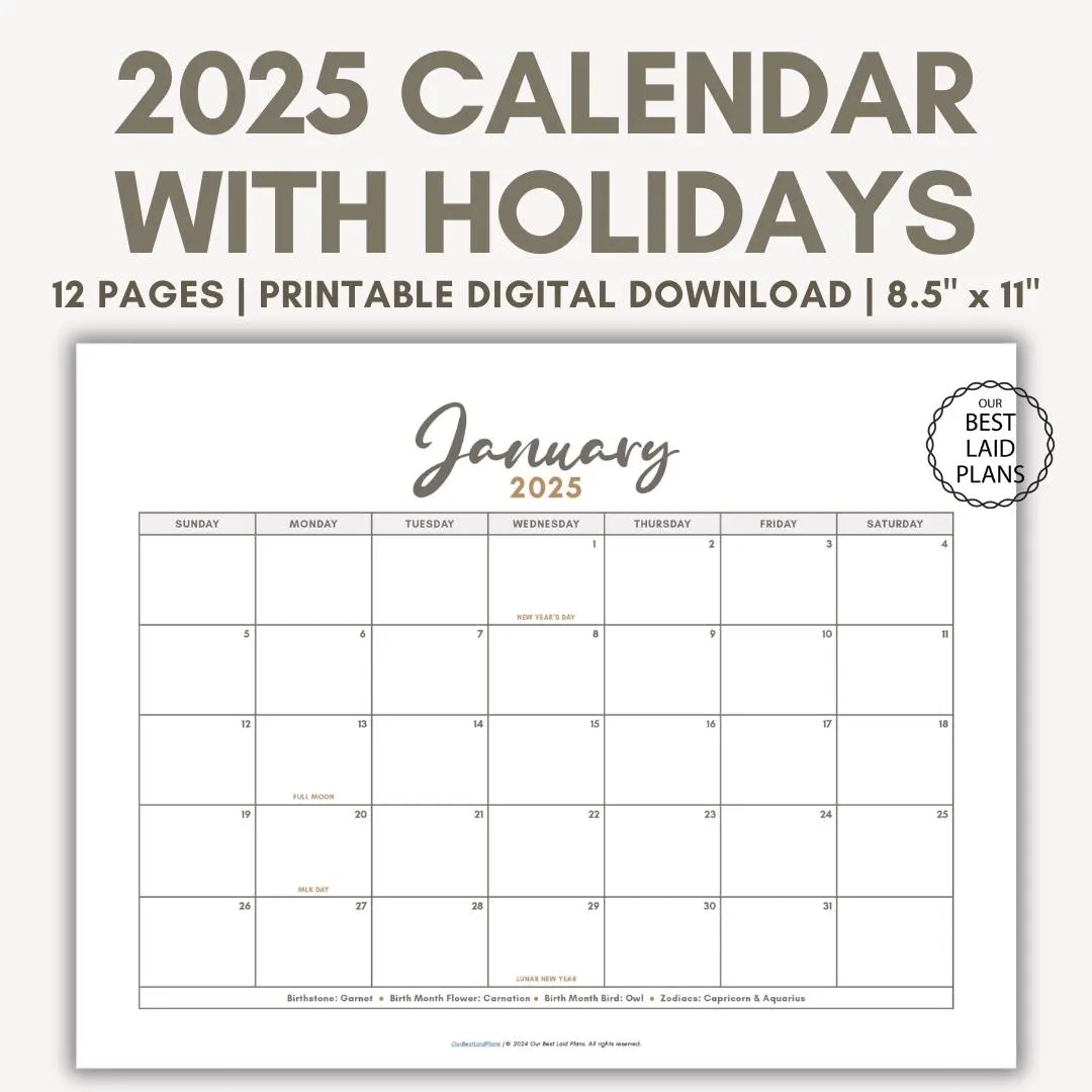 2025 Calendar Printable PDF 2025 Monthly Bundle Calendar Printable Year Annual 2025 Printable Calendar Landscape 2025 Calendar With Holidays Etsy Ireland 2025 Calendar Printable PDF 2025 Monthly Bundle Calendar Printable Year Annual 2025 Printable Calendar Landscape 2025 Calendar With Holidays Etsy Ireland