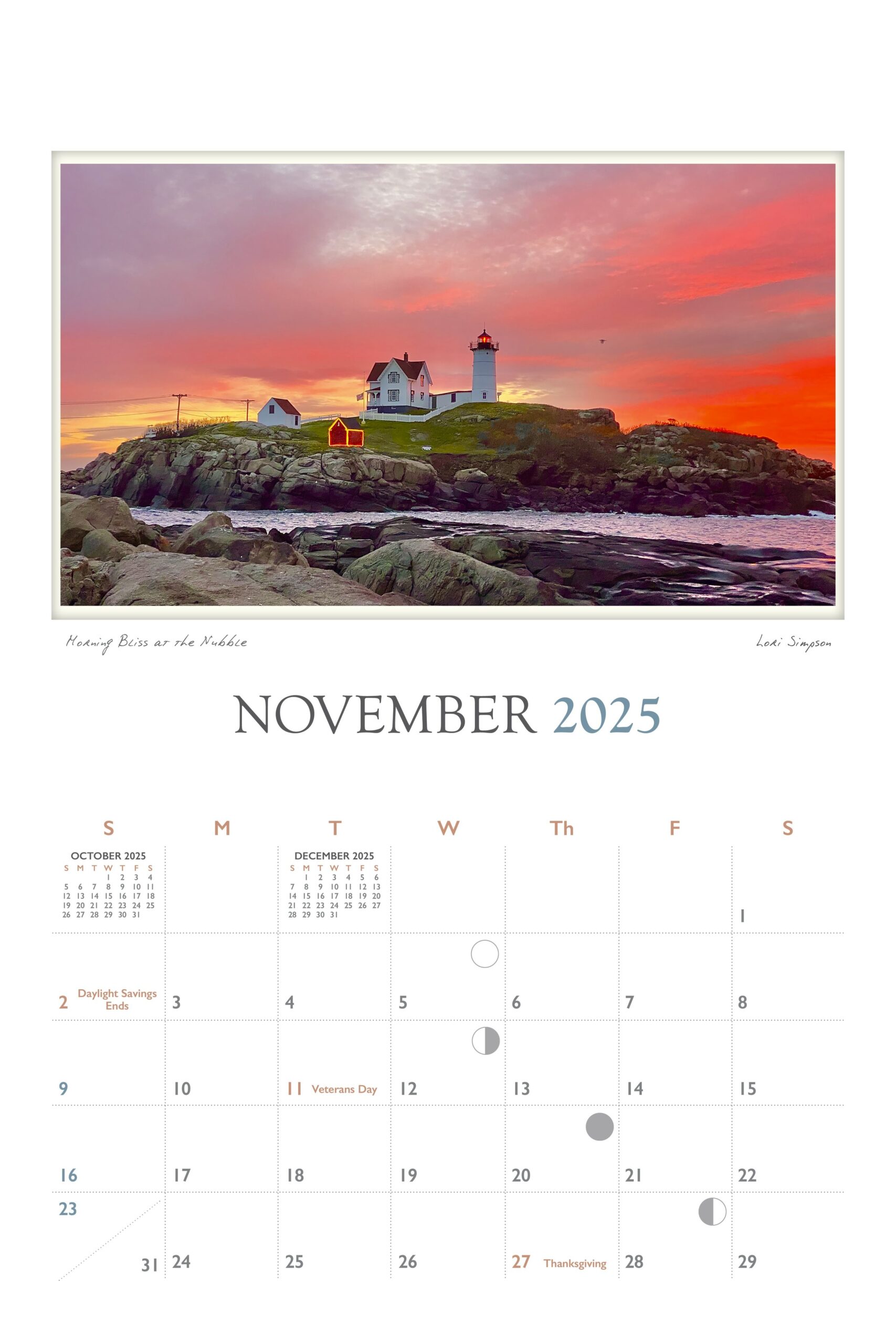 Printable Lighthouse Calendar 2025