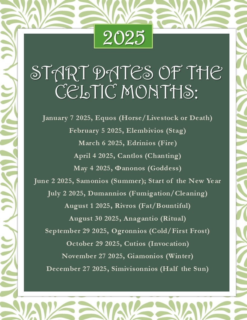 2025 Celtic Calendar Dates Khaliela Wright