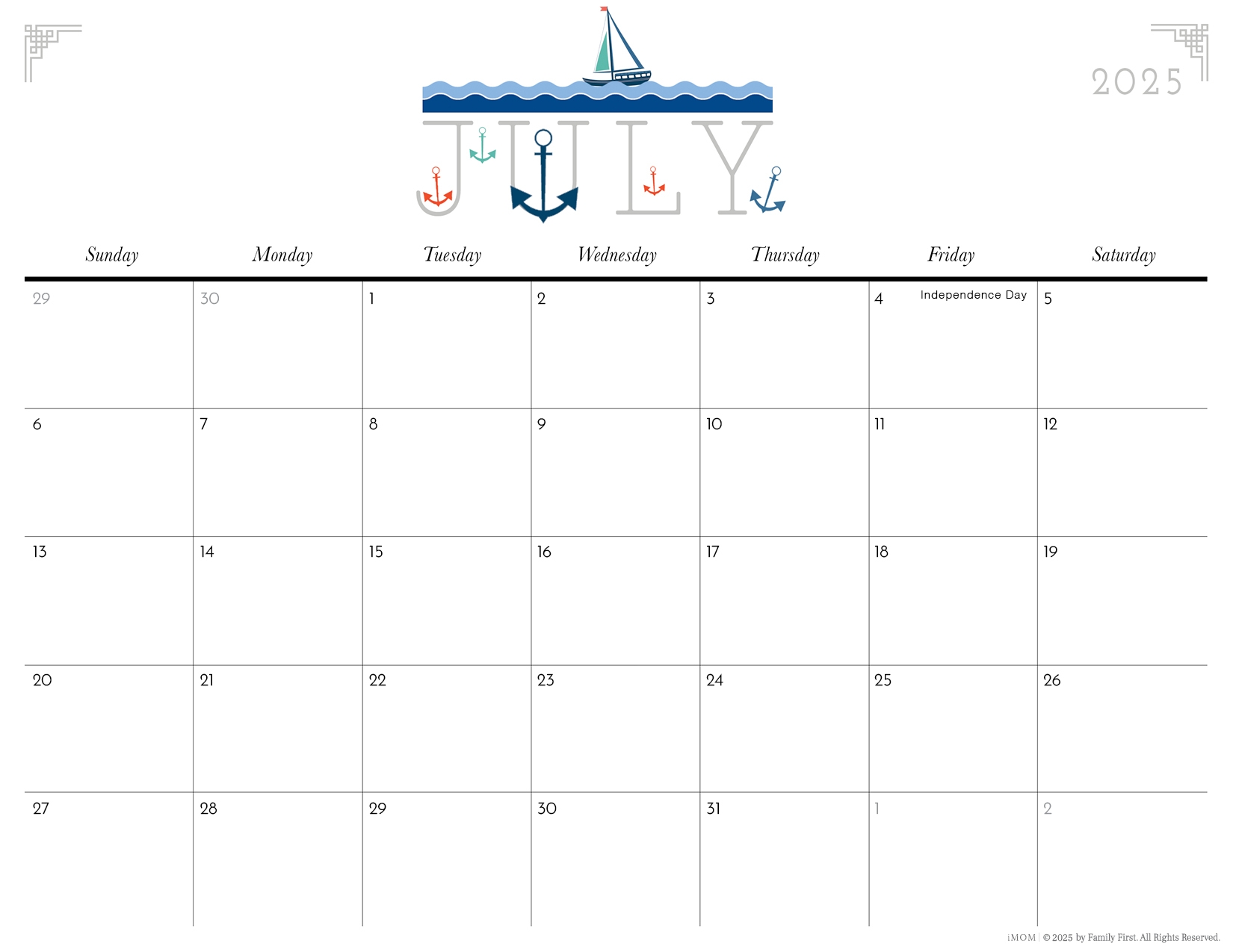 Printable Calendars 2025 Imom