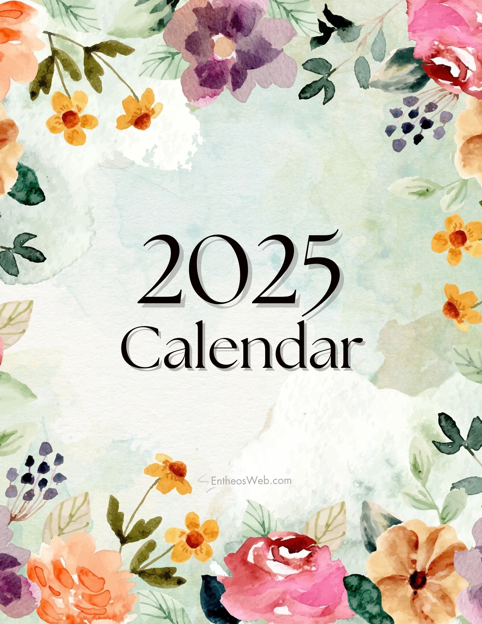 2025 Floral Monthly Calendar Free PDF Printable EntheosWeb 2025 Floral Monthly Calendar Free PDF Printable EntheosWeb