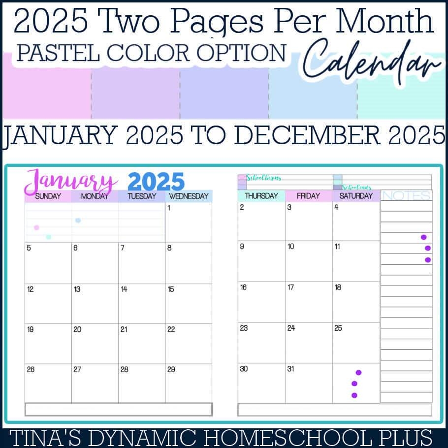 2025 Physical Year 2 Page Monthly Calendar 2025 Physical Year 2 Page Monthly Calendar