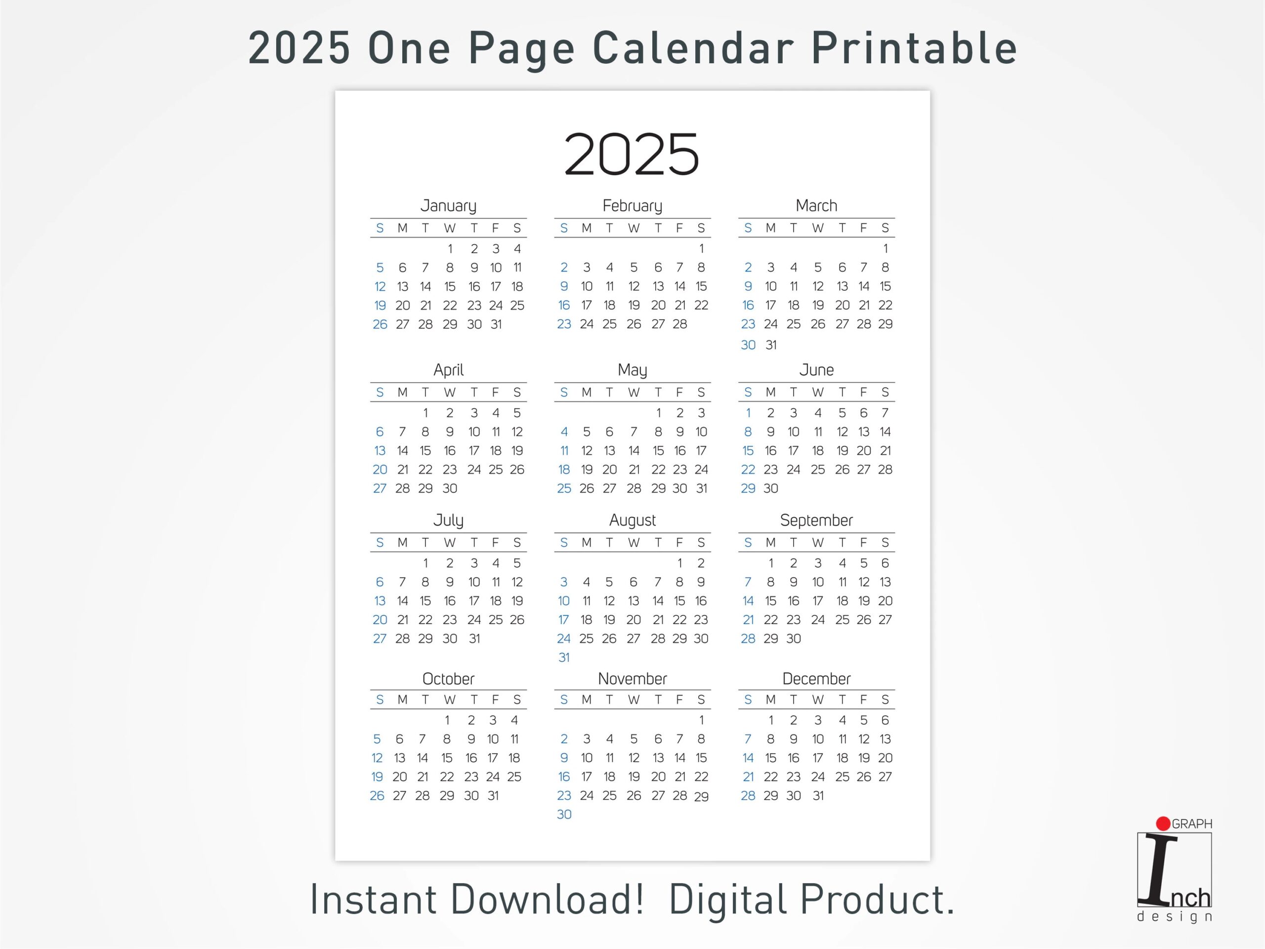 2025 printable calendar 12 months one page calendar wall calendar 2025 desk calendar minimalist home calendar decoration etsy israel