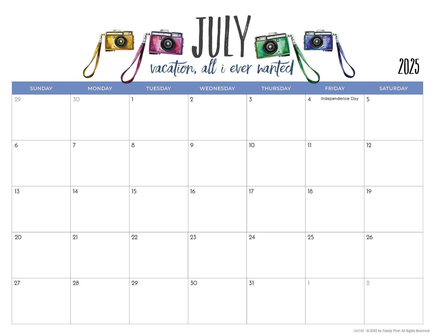 Busy Mom Printable Calendar