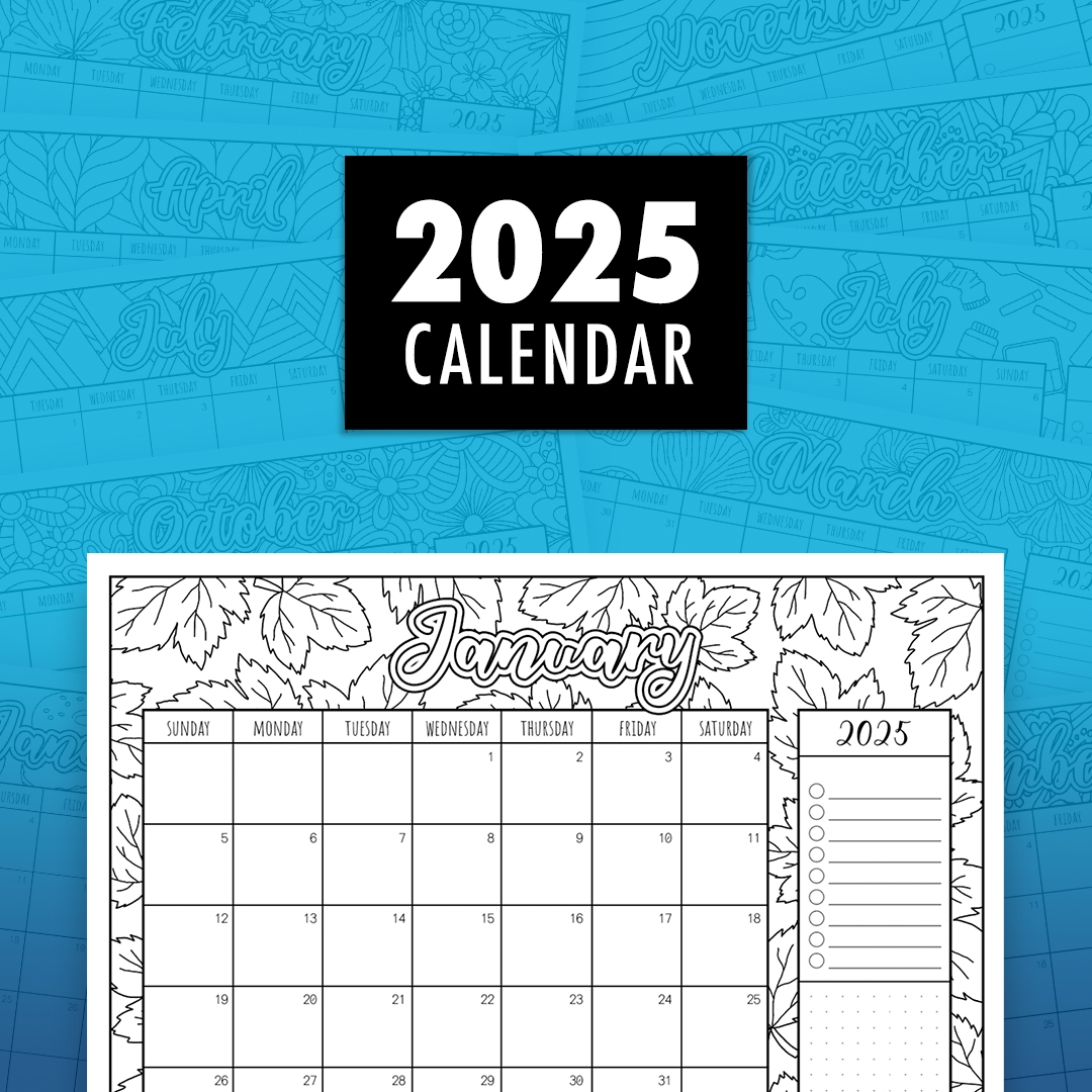 2025 Printable Colouring Calendar Creative Organised Fun 2025 Printable Colouring Calendar Creative Organised Fun