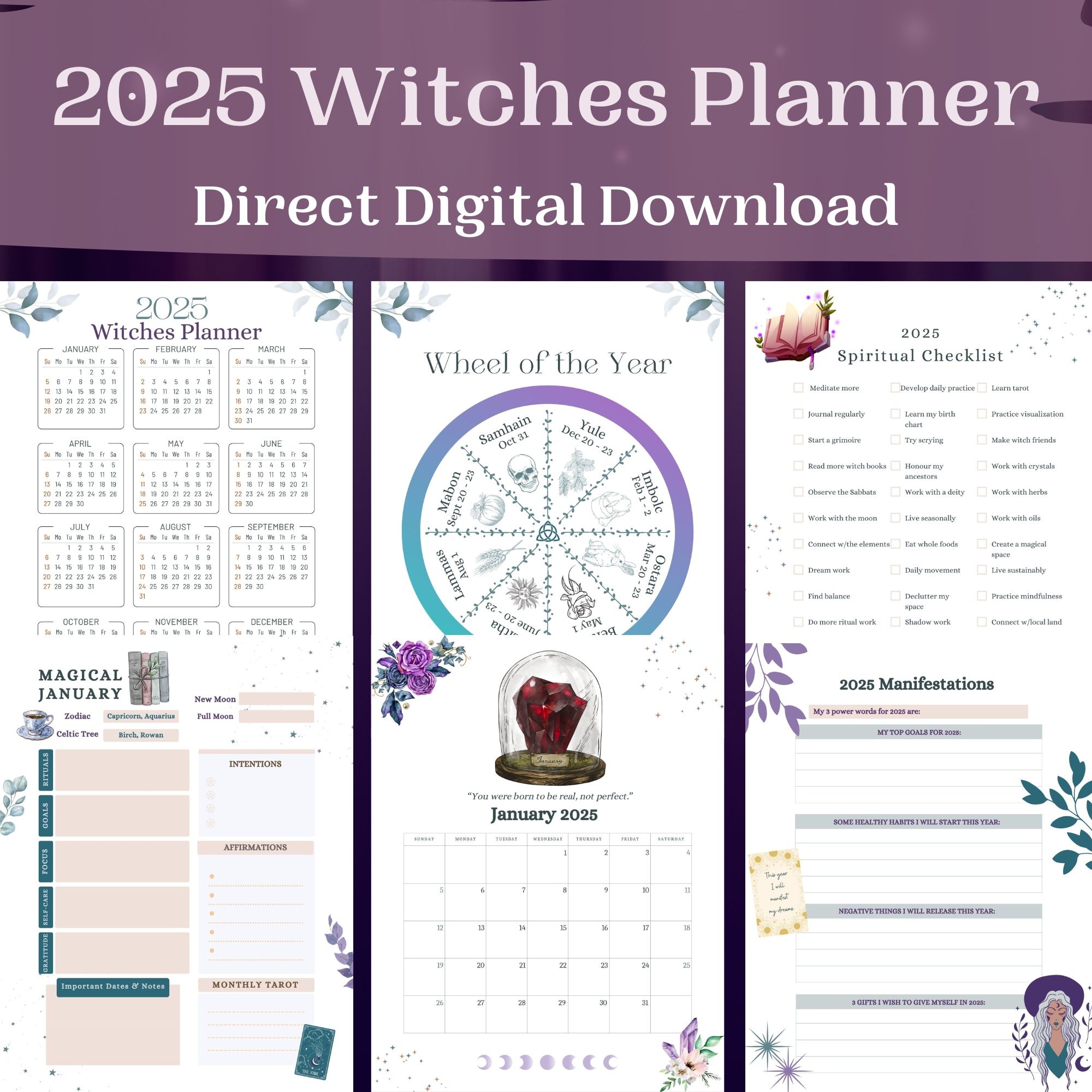2025 witches planner the wholesome witch