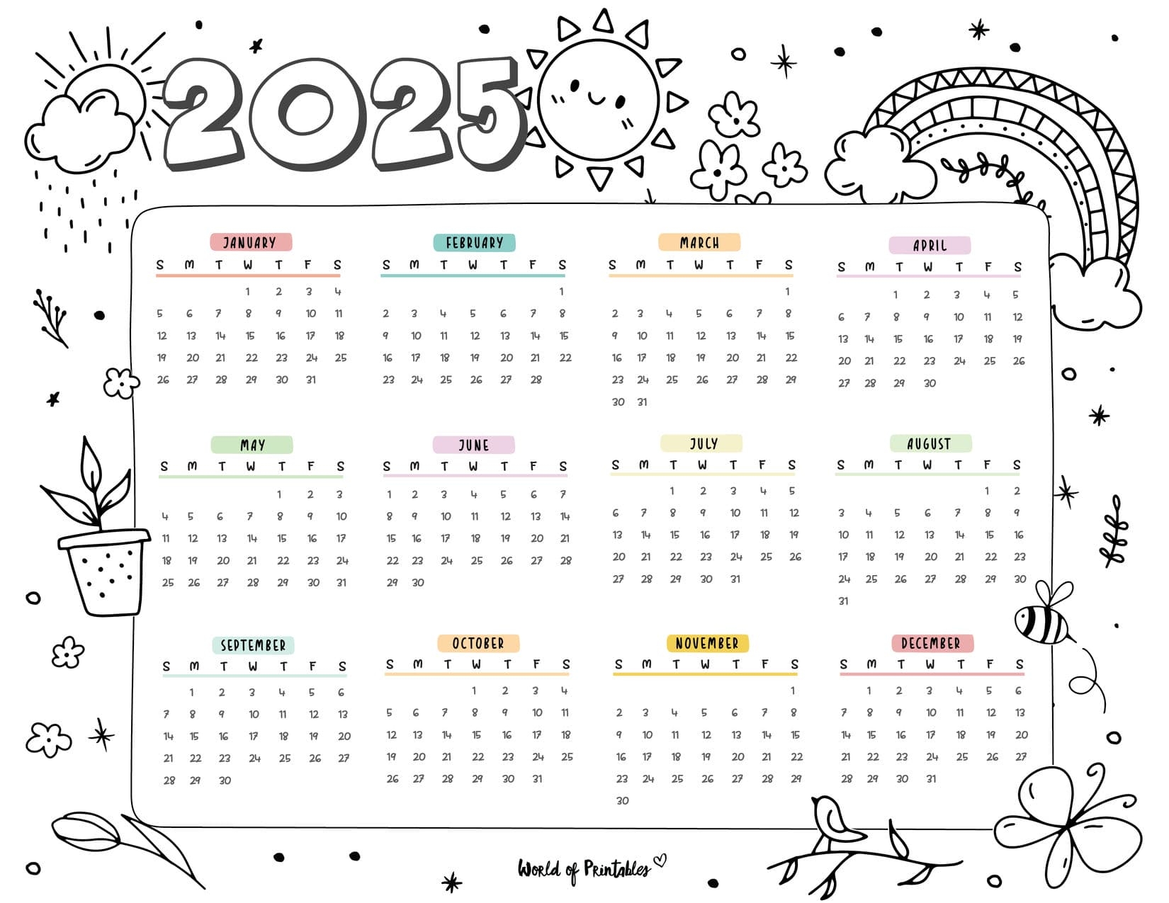 2025 Printable Picture Calendar