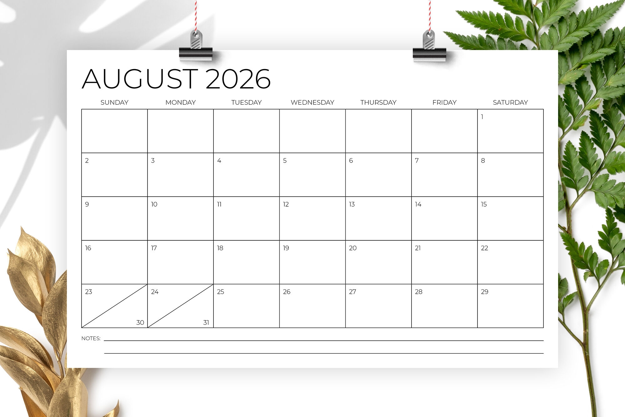 2026 11x17 Calendar Template By Running With Foxes TheHungryJPEG