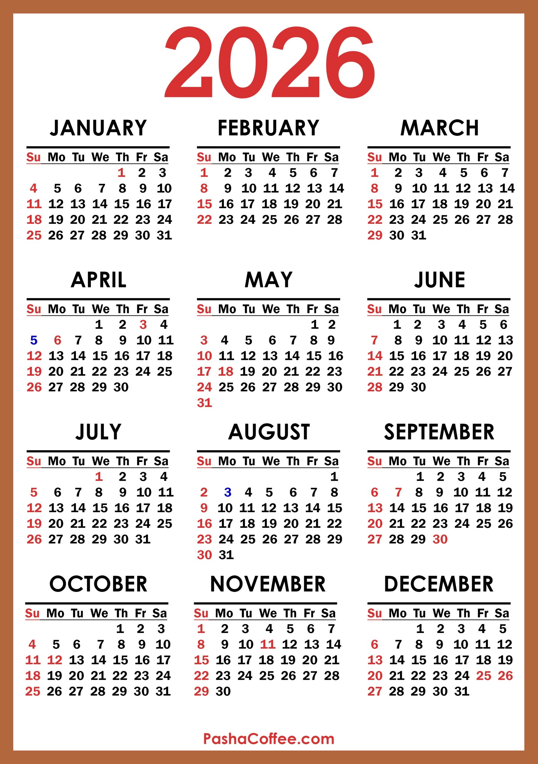 2026 Calendar With Canada Holidays Printable Free Vertical PashaCoffee 2026 Calendar With Canada Holidays Printable Free Vertical PashaCoffee
