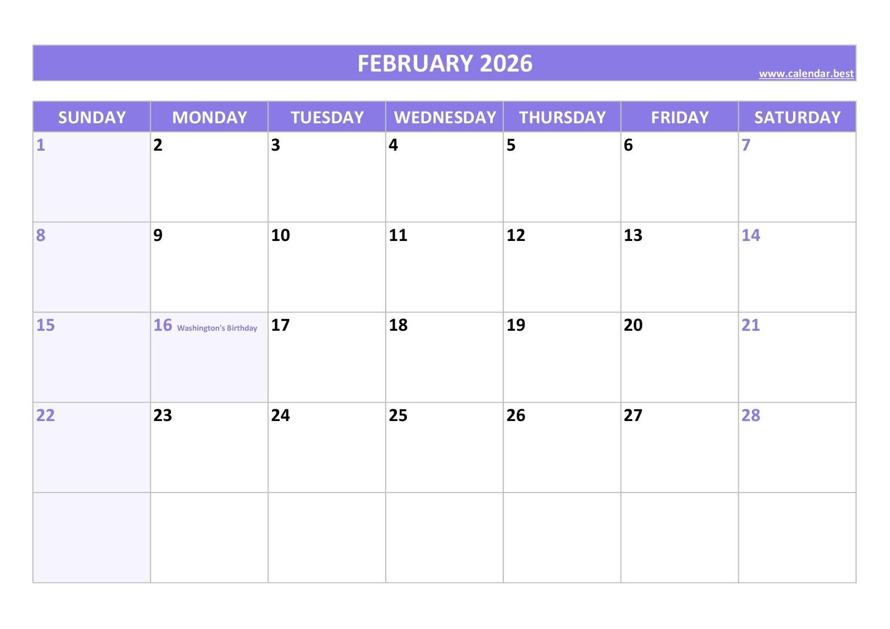 2026 Calendar With Holidays US Federal Holidays 
