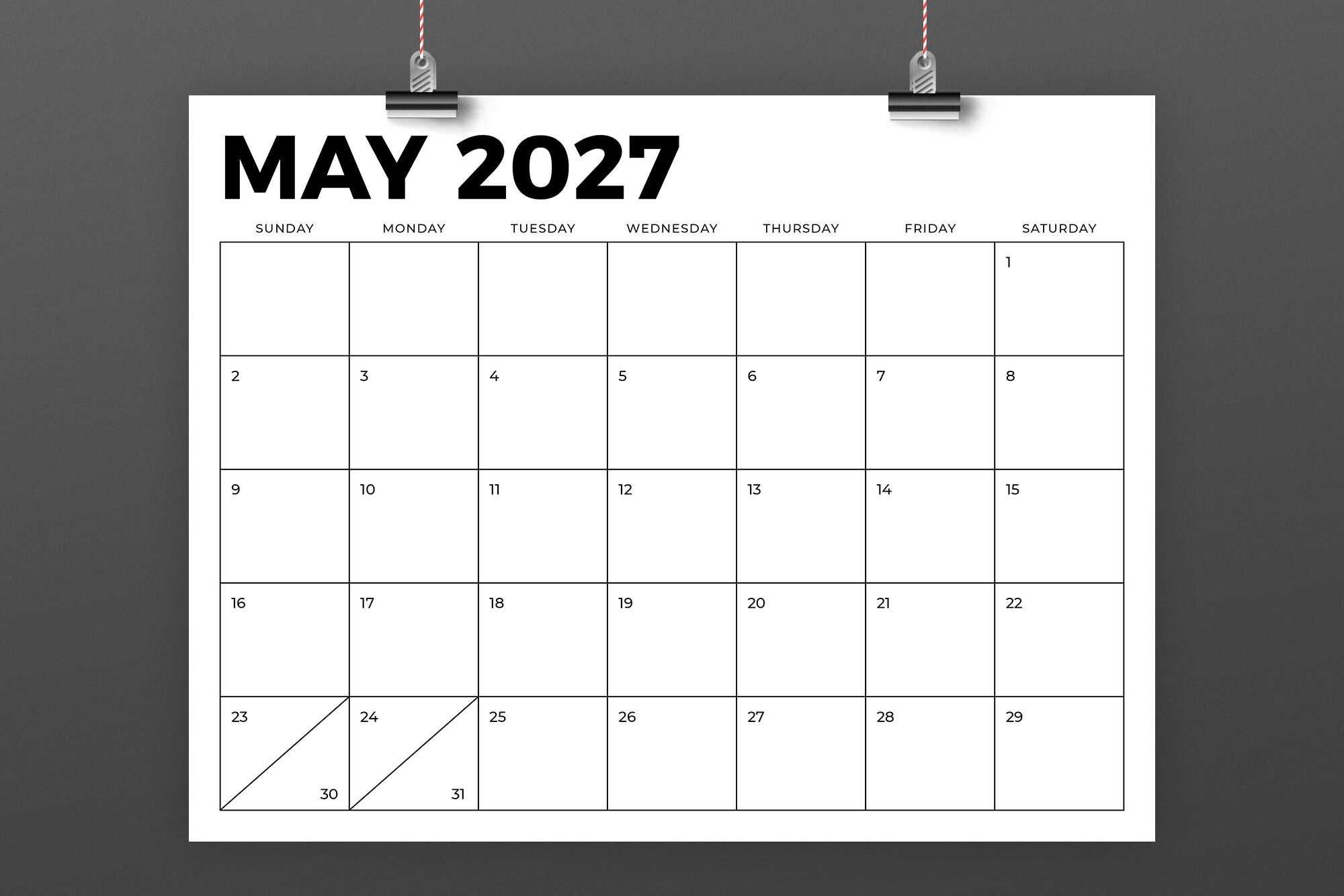 2027 8 5 X 11 Inch Calendar Template By Running With Foxes TheHungryJPEG