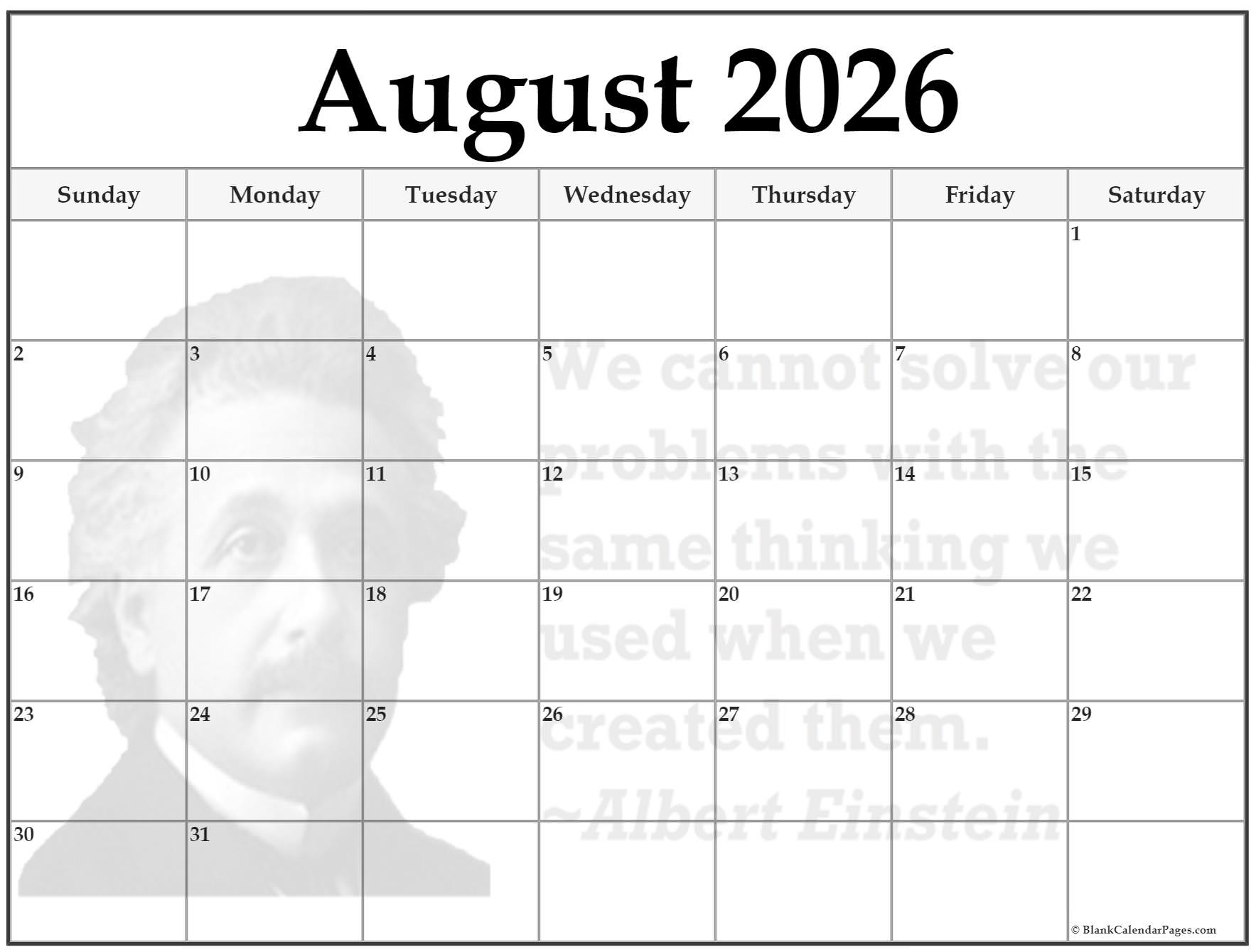 Printable July Aug 2026 Calendar