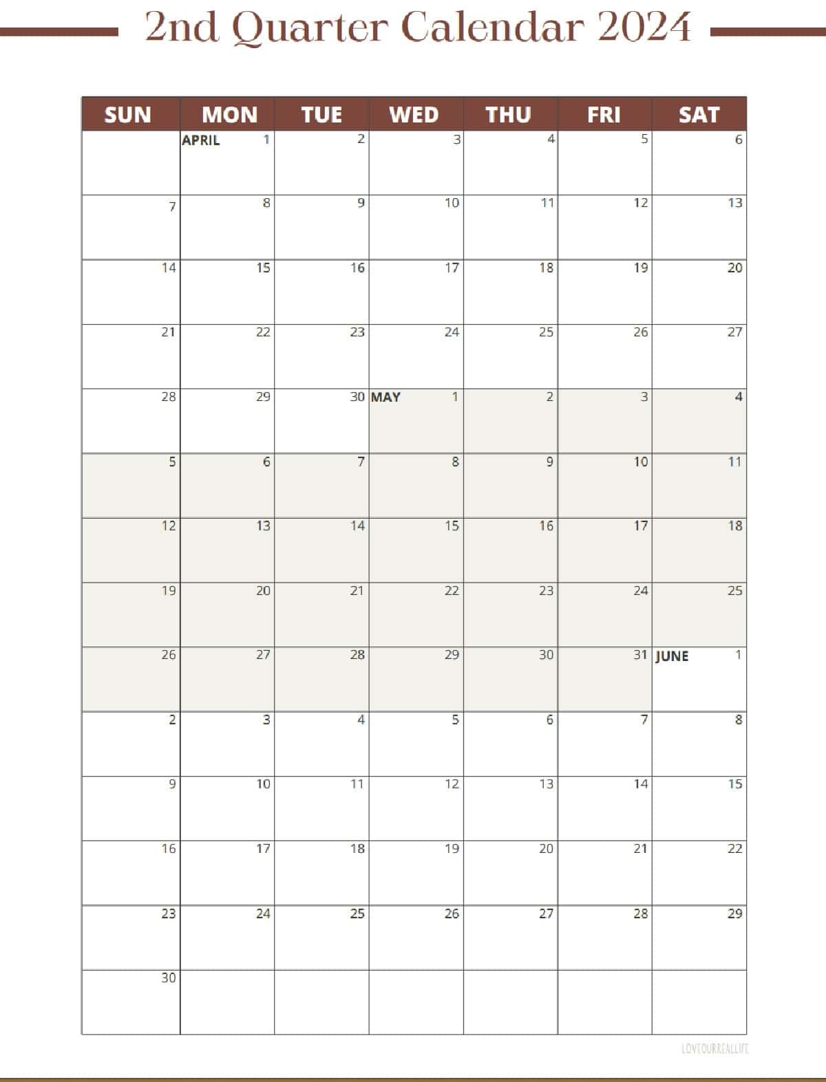 3 Month Calendar Printable Story Love Our Real Life