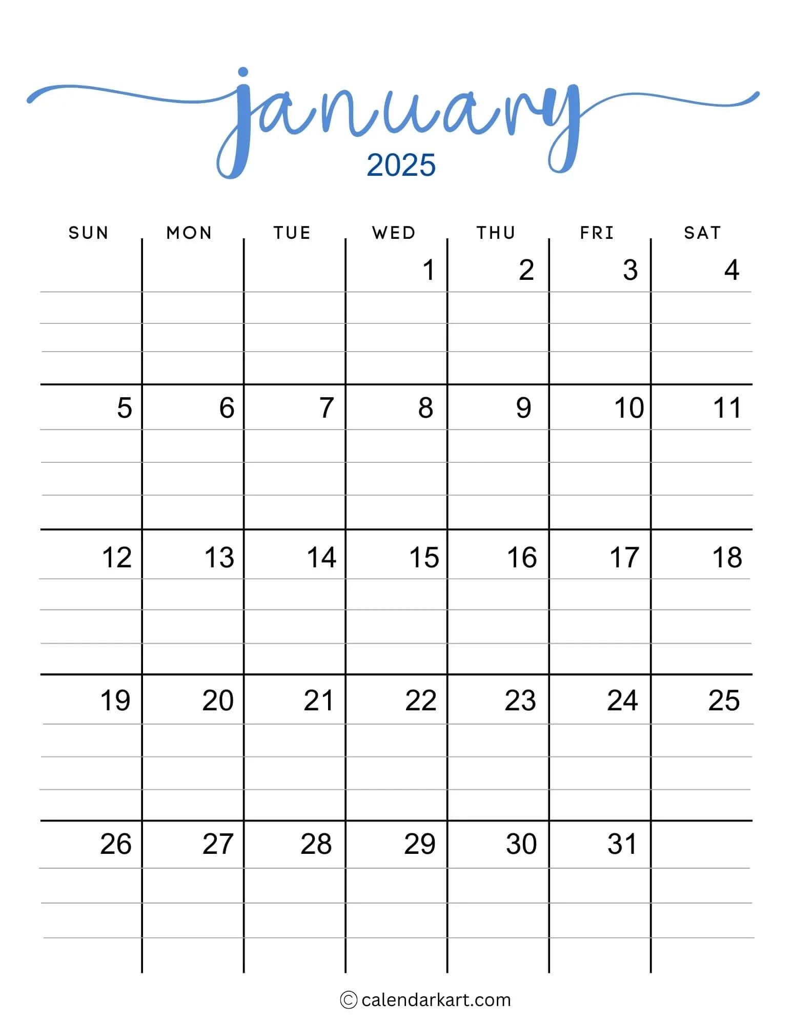 40 Printable January 2025 Calendars Free Pdf Calendarkart 40 Printable January 2025 Calendars Free Pdf Calendarkart