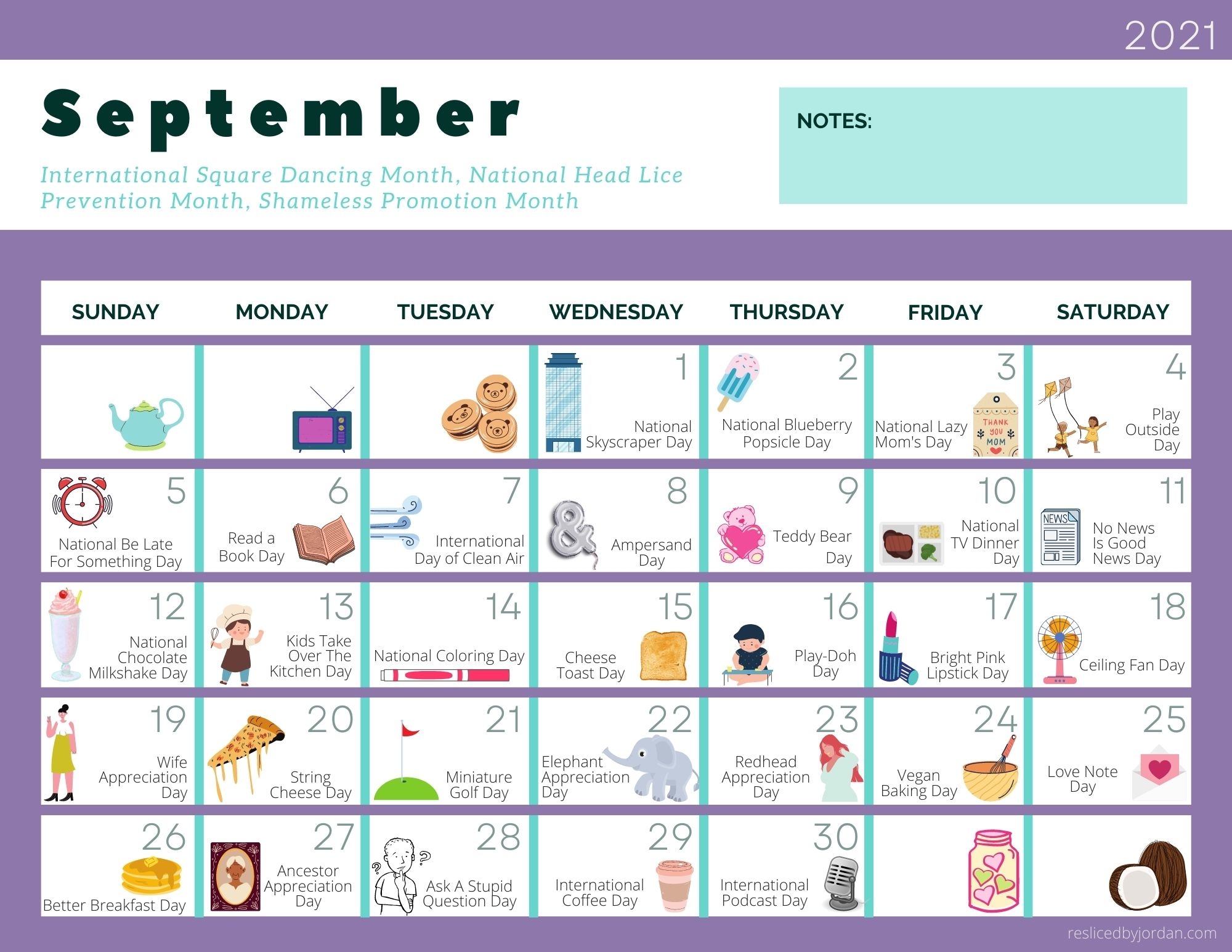 September Calendar Printable Free