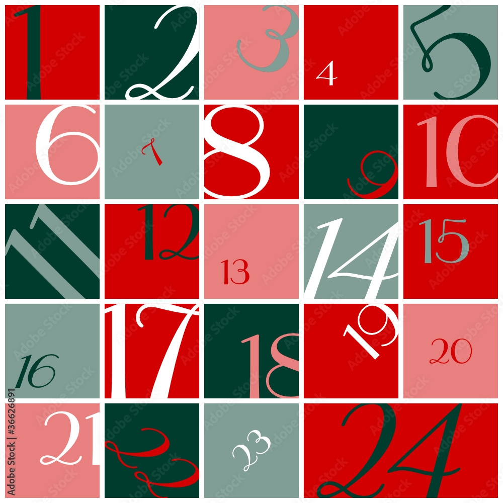 Advent Calendar Free Printable Numbers