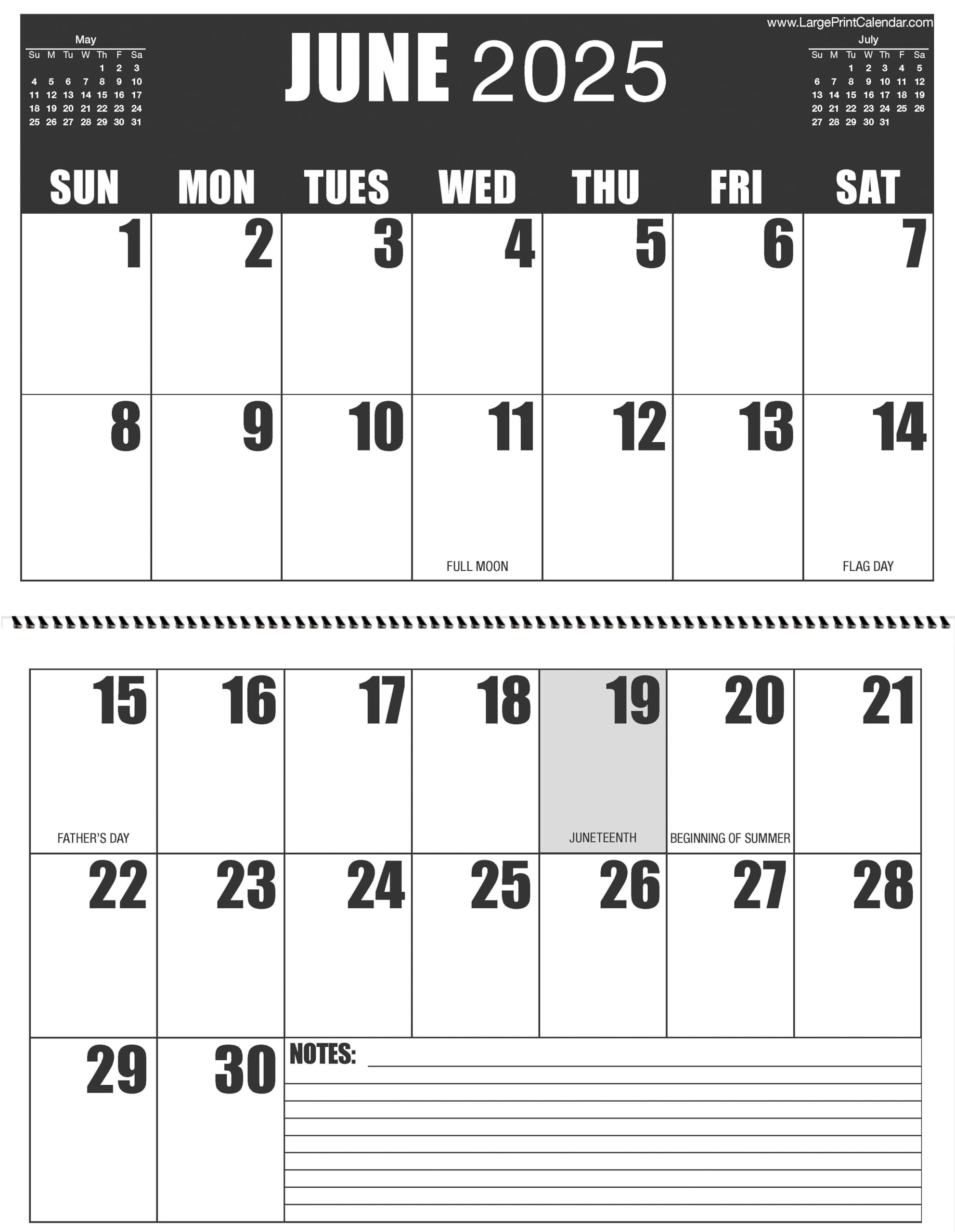 Amazon Jumbo Large Print 2025 High Contrast Wall Calendar Heavy Paper 13 Months January 2025 To January 2026 17 Wide X 22 In Length When Open Office Products