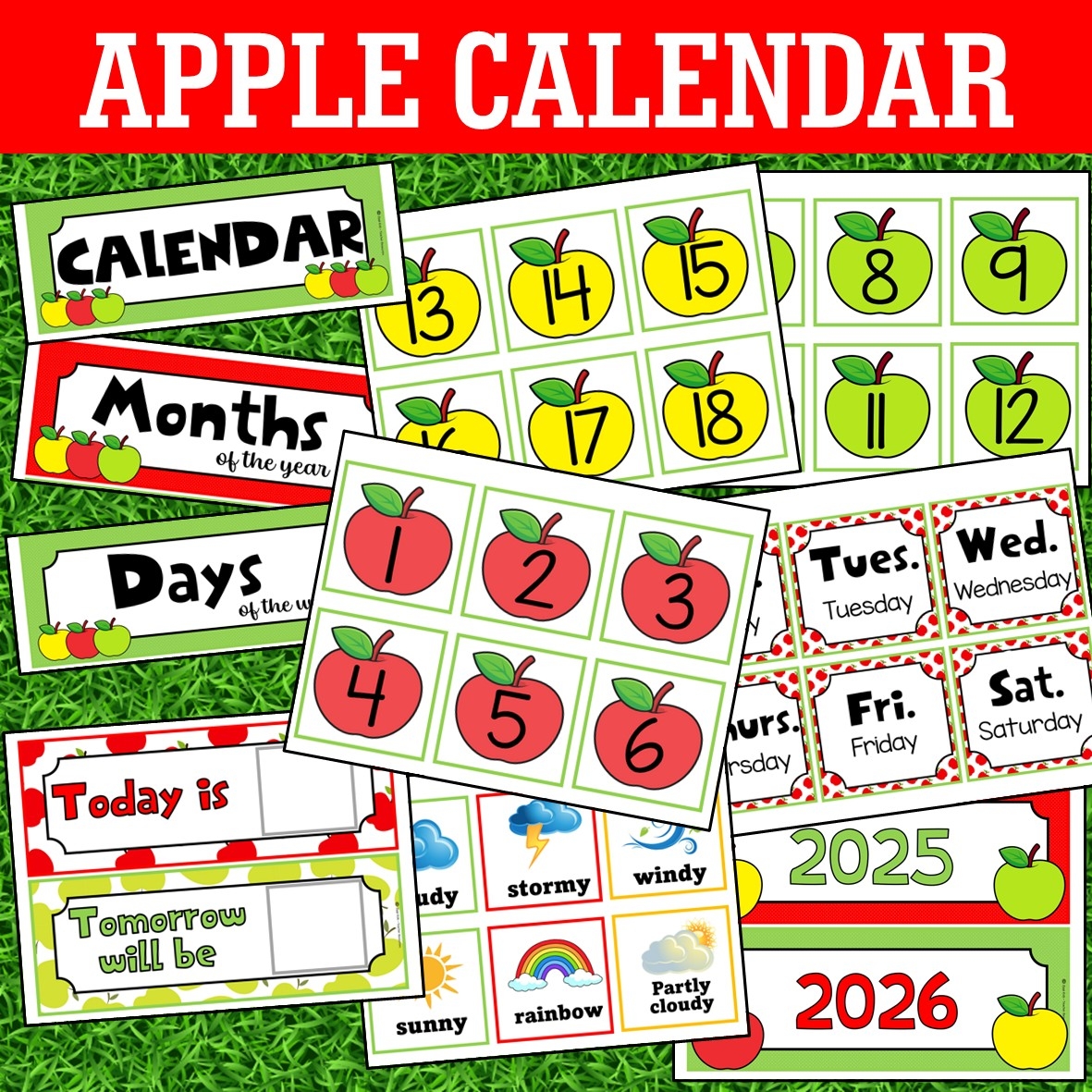 apple calendar pocket chart apple pattern cards zippi kids apple calendar pocket chart apple pattern cards zippi kids