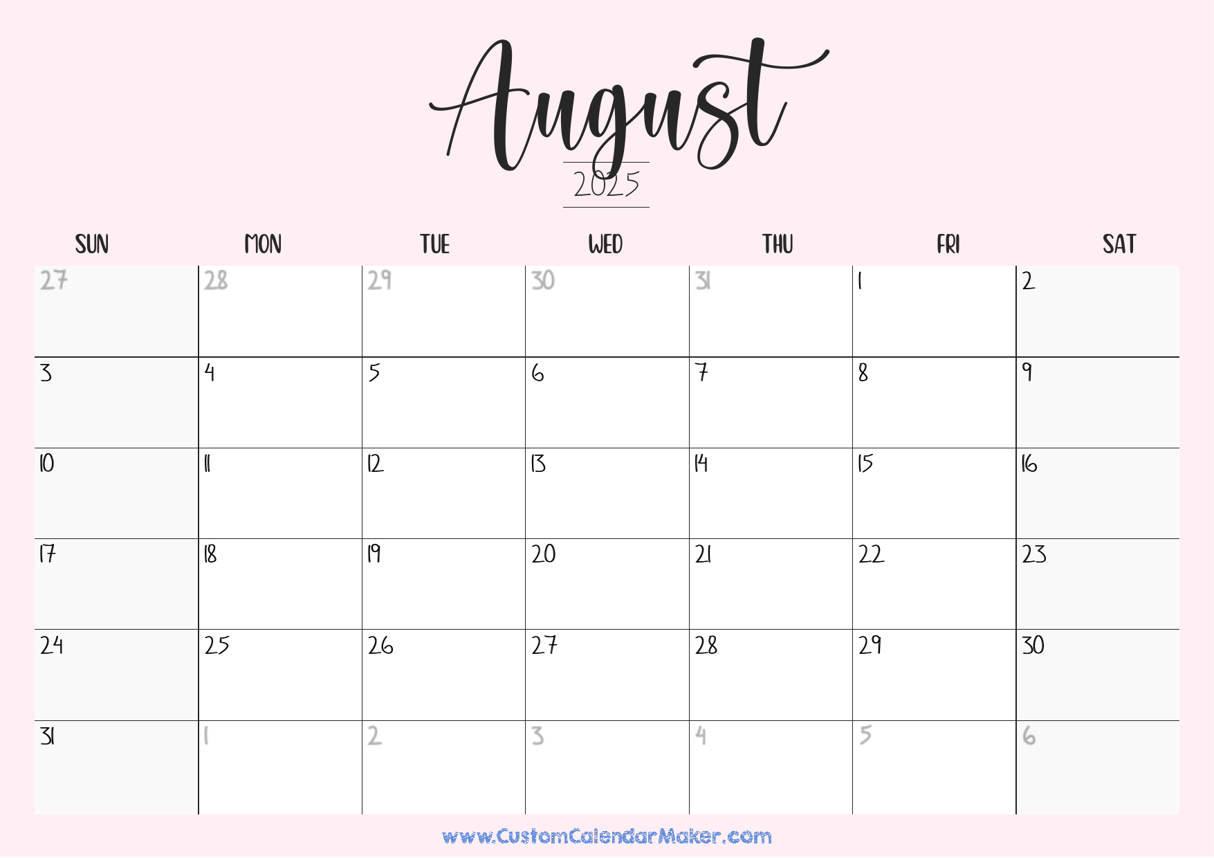 August 2025 Printable Calendar 23 Free Templates PDF Custom Calendar Maker August 2025 Printable Calendar 23 Free Templates PDF Custom Calendar Maker
