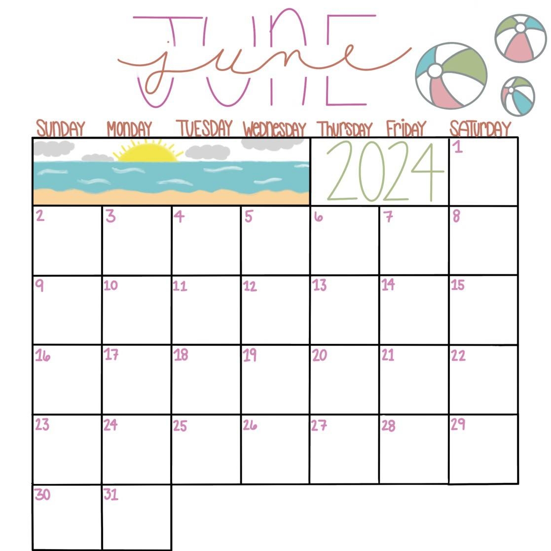 blank june calendar by caitlin taylor tpt