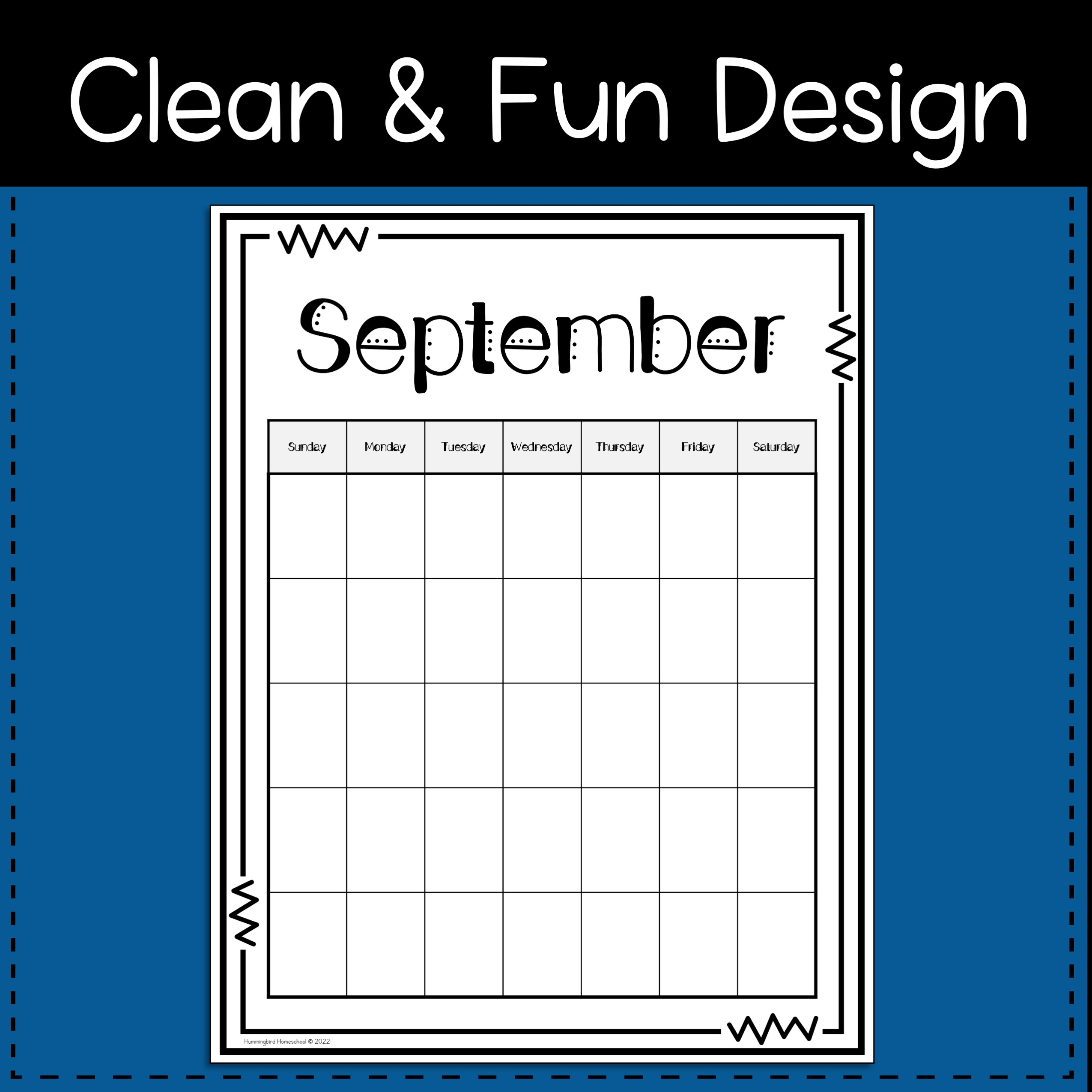 blank monthly calendars vertical undated reusable single page per month made by teachers