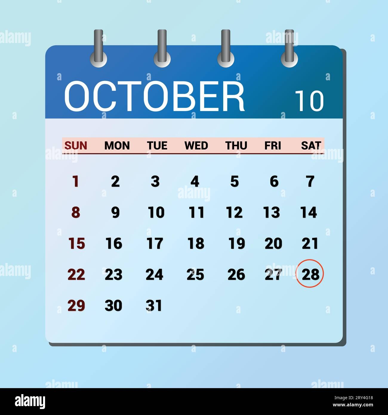 Calendar October 28 Hi res Stock Photography And Images Page 2 Alamy