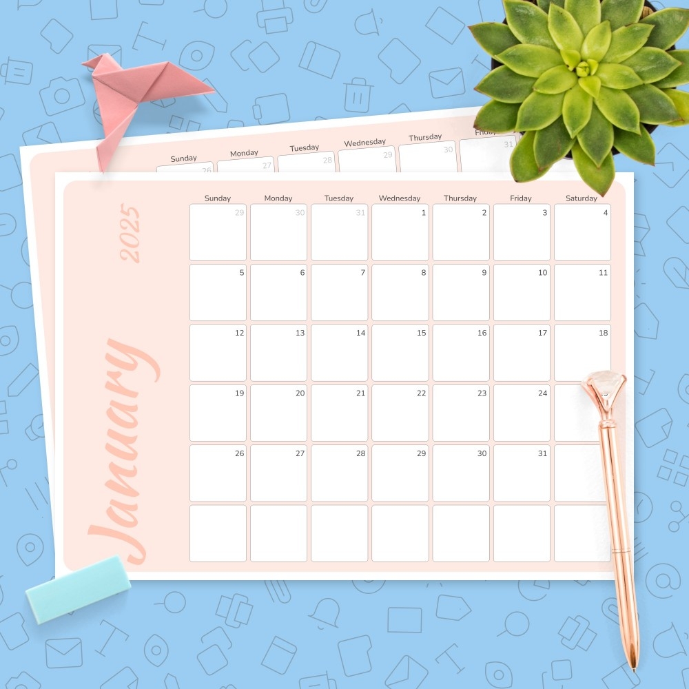 Monthly Calendar Printable Pdf