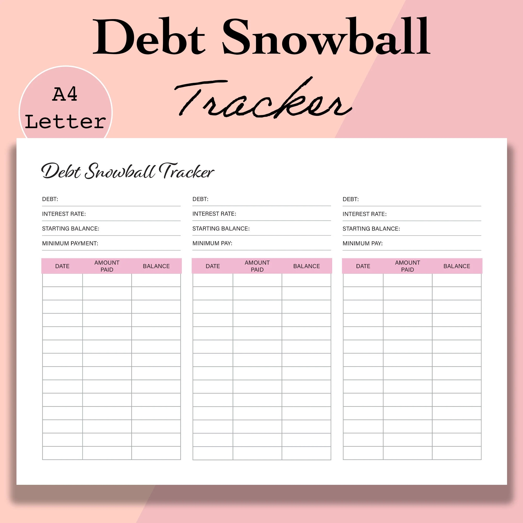 Debt Reduction Calendar Printable