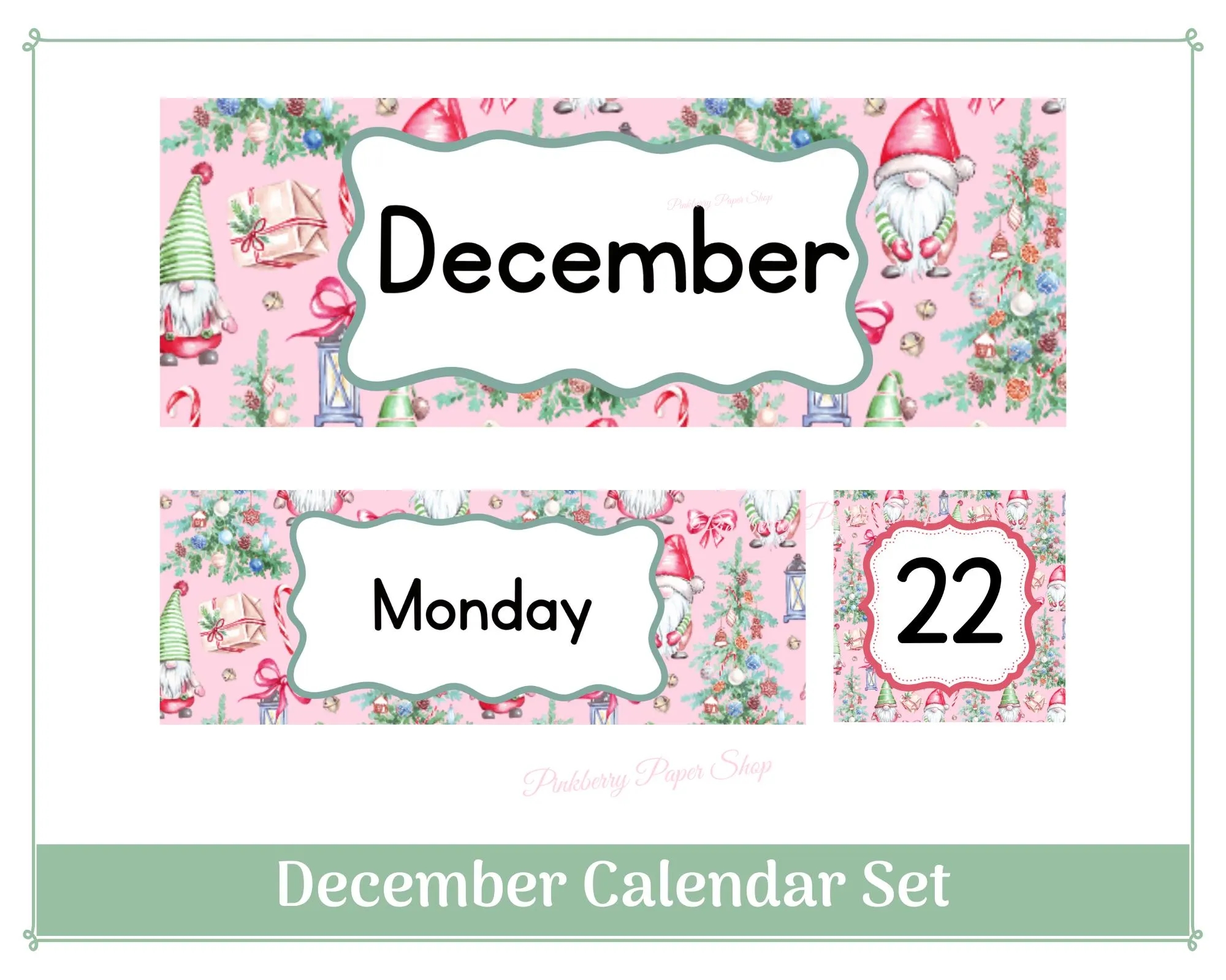 December Classroom Calendar Header And Numbers Printable Resizable Calendar Headers And Numbers 1 31 School Calendar Etsy UK