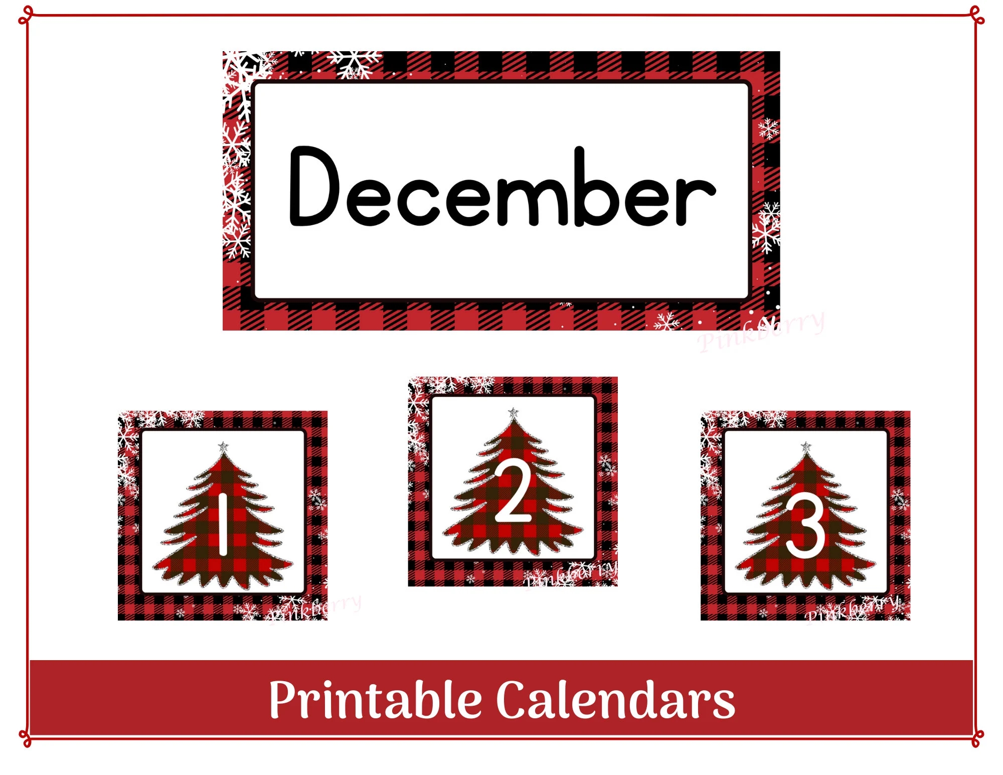 December Classroom Calendar Header And Numbers Printable Resizable Calendar Headers And Numbers 1 31 School Calendar Etsy