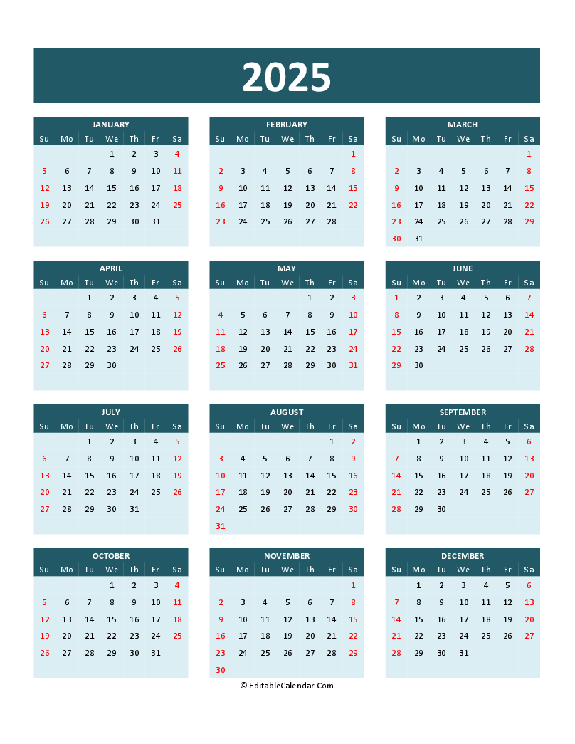 Download 2025 Calendar Printable Word Pdf Word Version Download 2025 Calendar Printable Word Pdf Word Version
