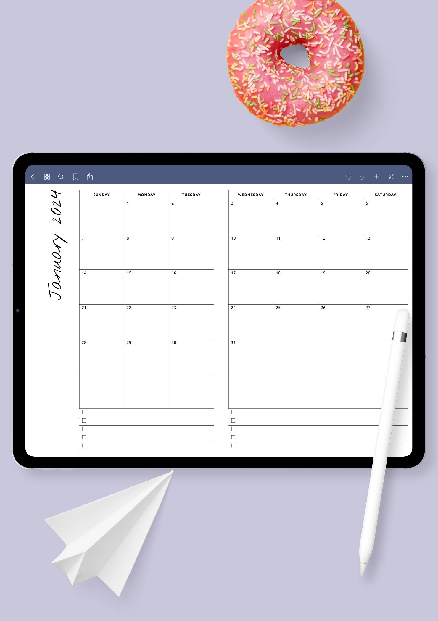 Free Printable Calendar With Notes