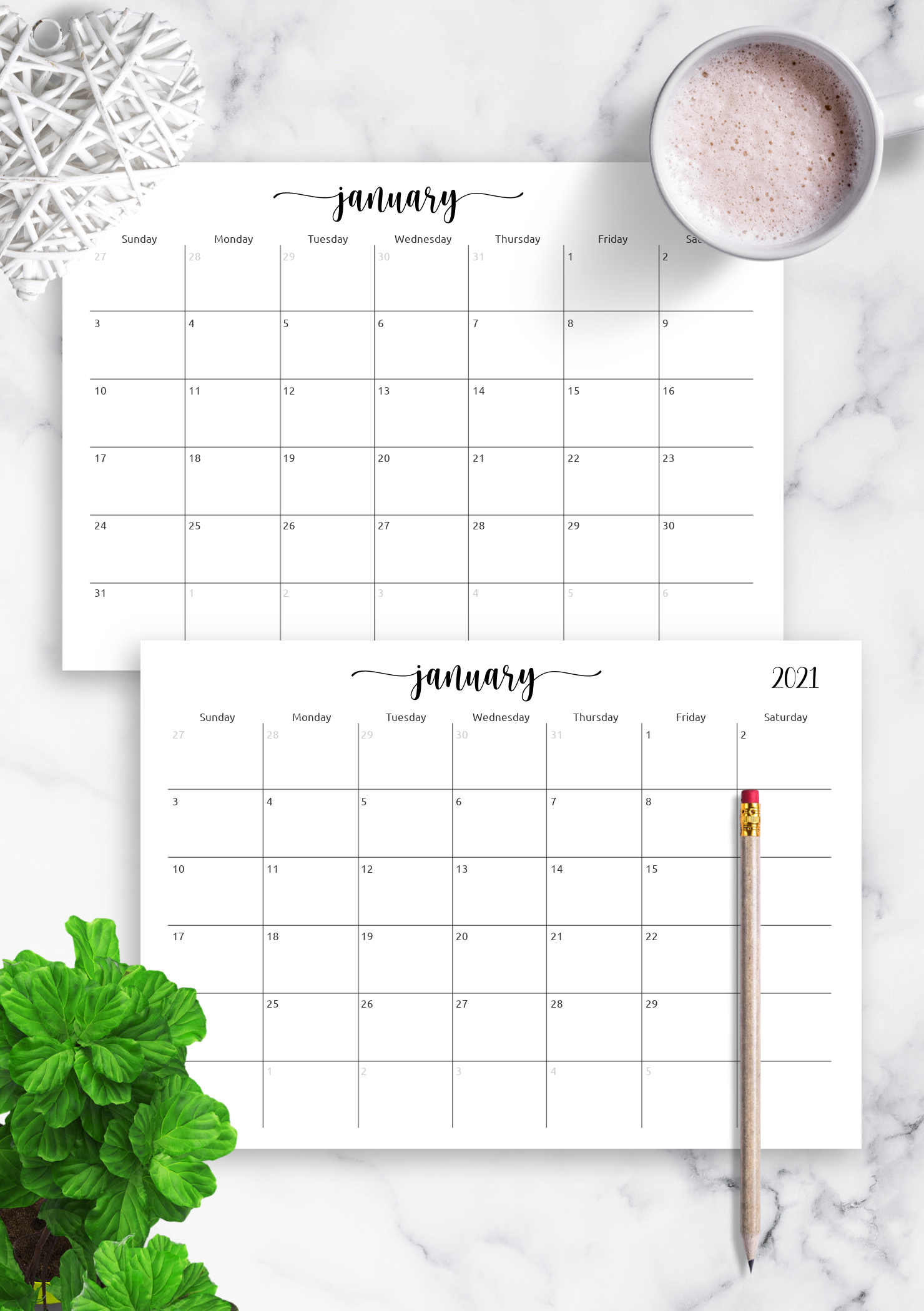 Download Printable Spacious Monthly Calendar Grid PDF Download Printable Spacious Monthly Calendar Grid PDF