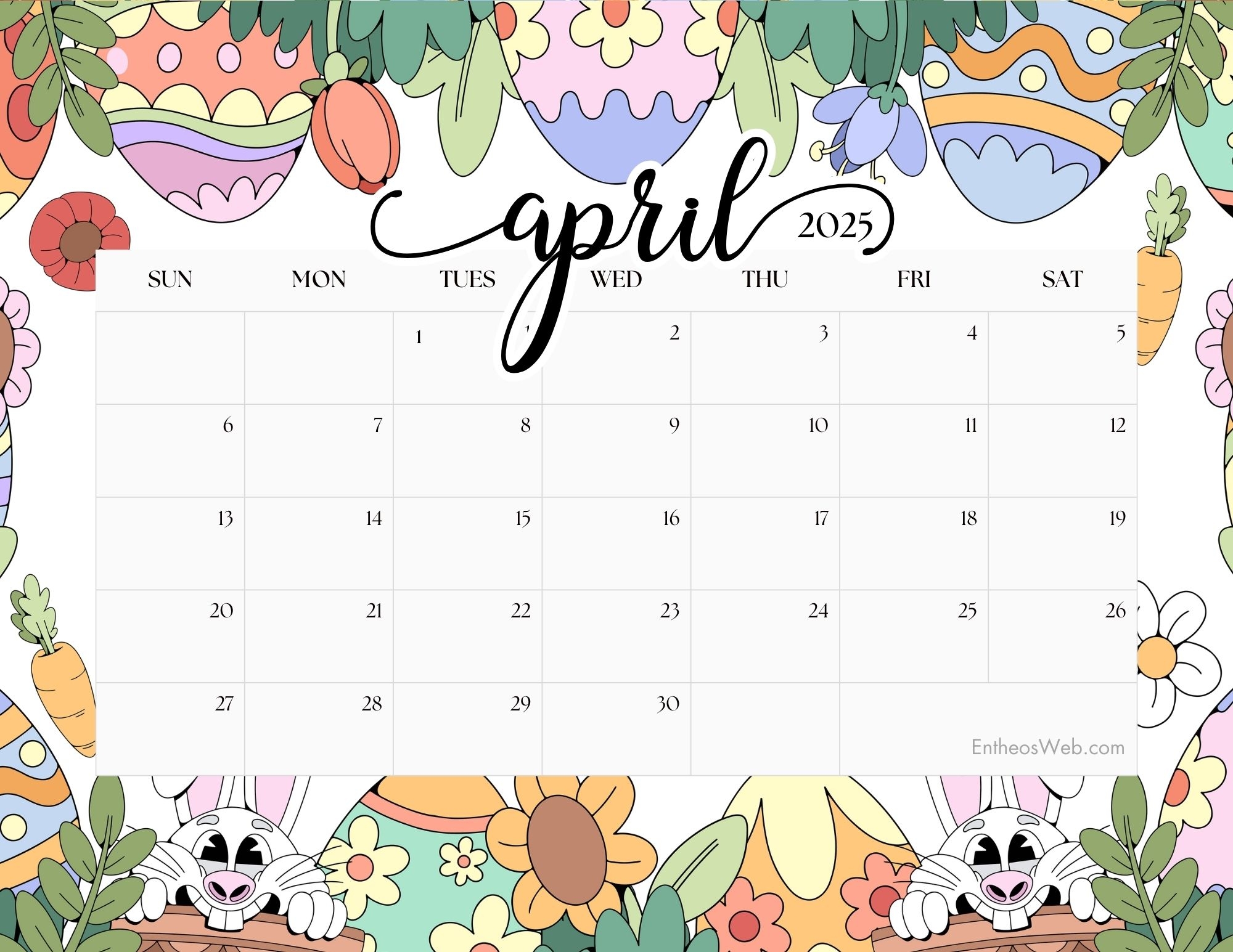 Easter Calendar Designs For April EntheosWeb