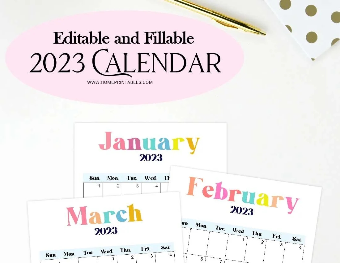 Printable And Fillable Calendar