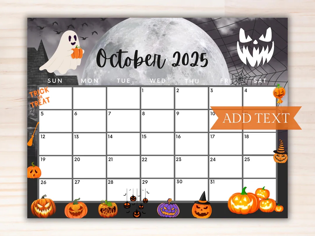 Editable October 2025 Calendar Printable Calendar 2025 Spooky Halloween Calendar W Scary Pumpkins And Ghosts Cute Classroom Calendar Etsy Editable October 2025 Calendar Printable Calendar 2025 Spooky Halloween Calendar W Scary Pumpkins And Ghosts Cute Classroom Calendar Etsy
