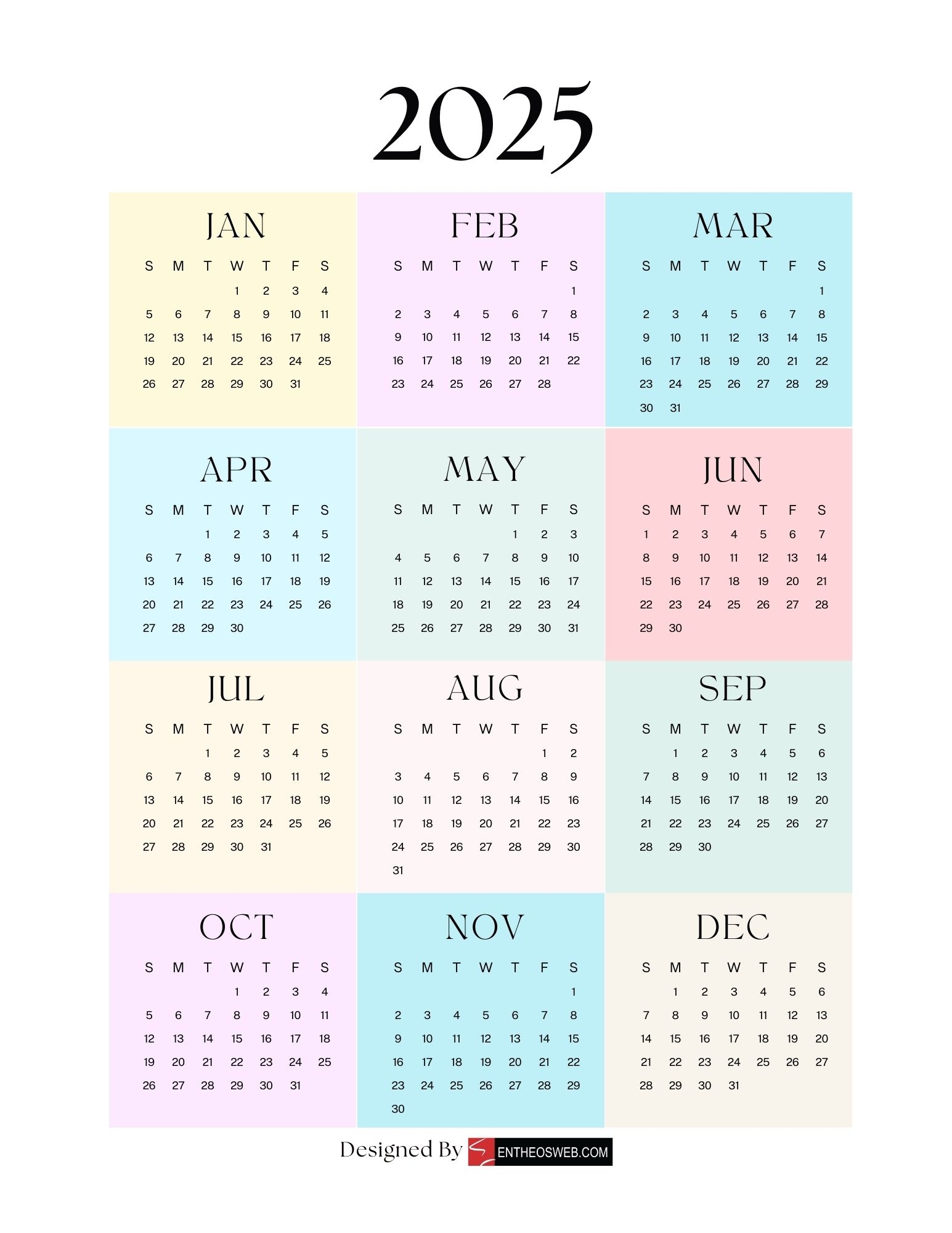 Free Printable Week Calendar 2025 A5 Size