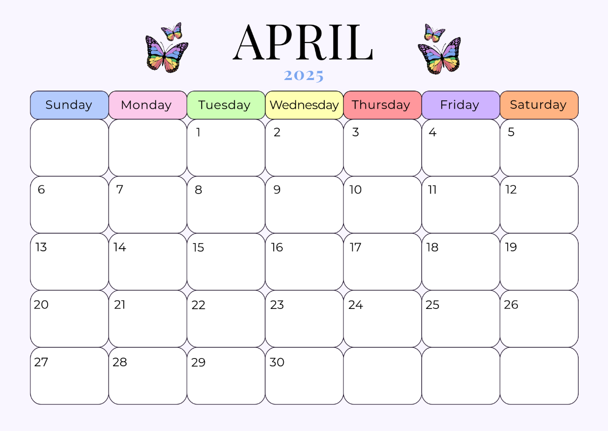 Free Colorful April 2025 Calendar Template To Edit Online Free Colorful April 2025 Calendar Template To Edit Online