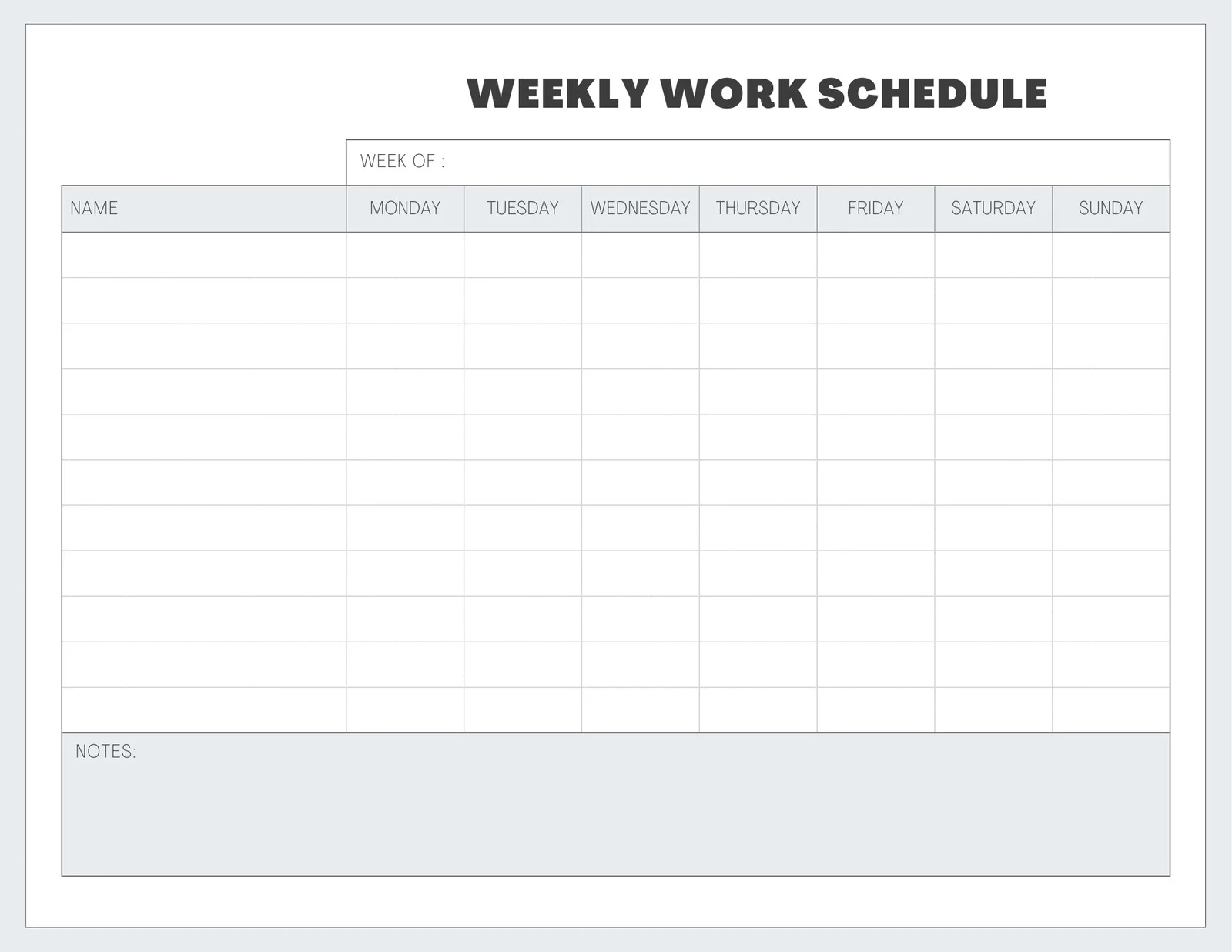 Printable Schedule Calendar