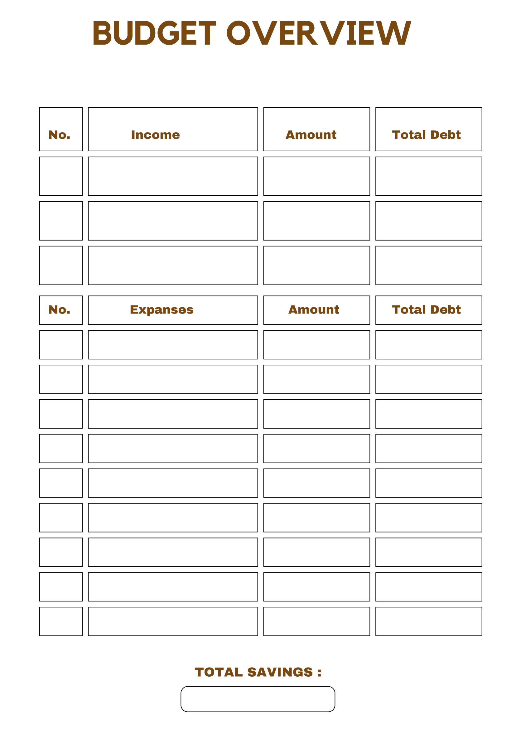 Printable Budget Calendar