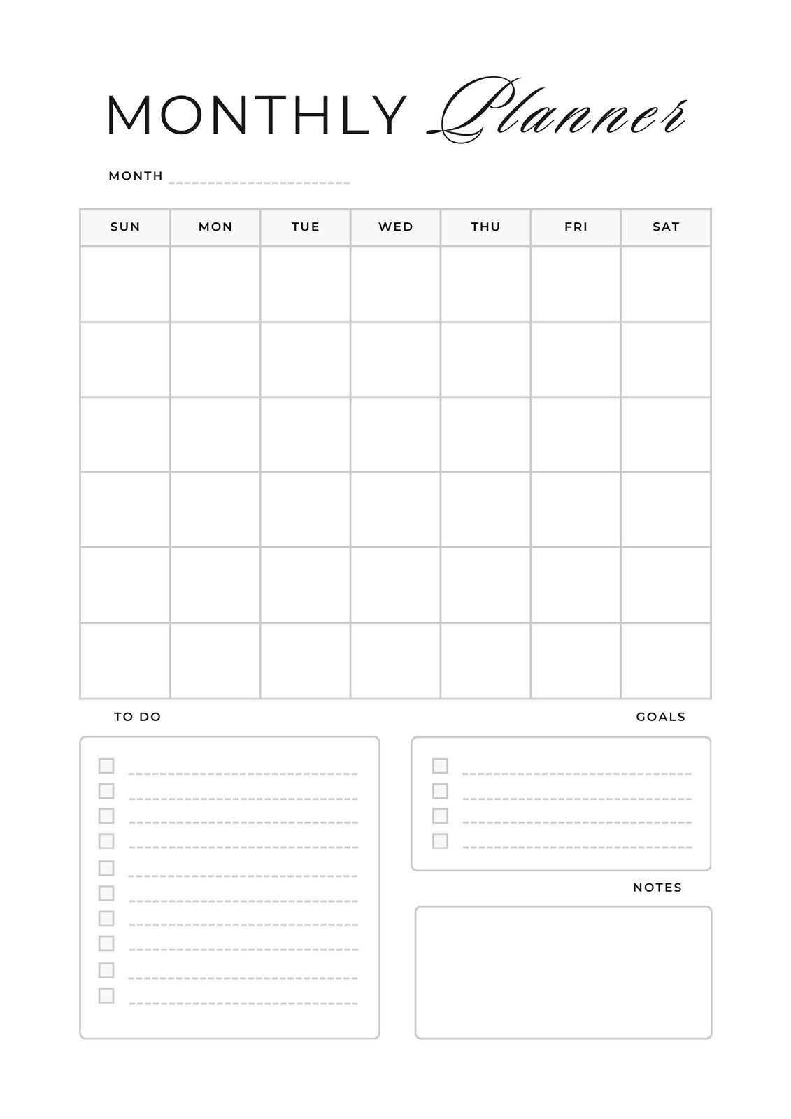 Printable Family Calendar Template