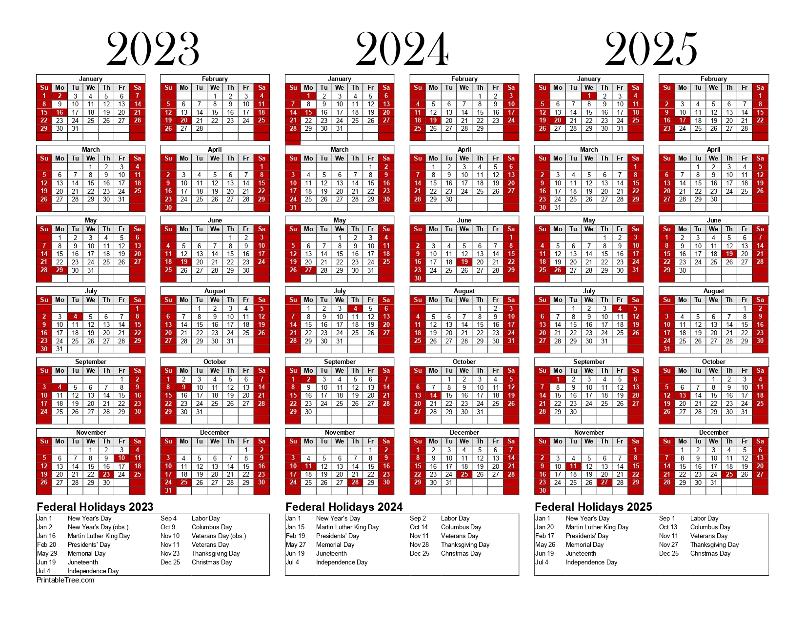 Free Printable 3 Year Calendar 2023 2024 2025 PDF Templates Free Printable 3 Year Calendar 2023 2024 2025 PDF Templates