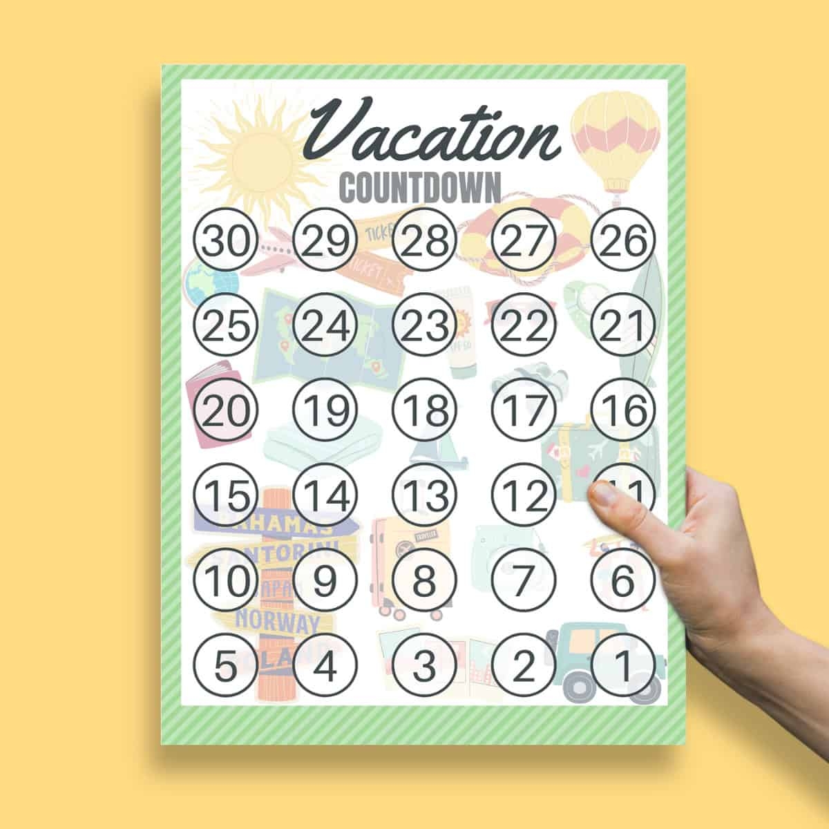 Printable Countdown Calendar Template