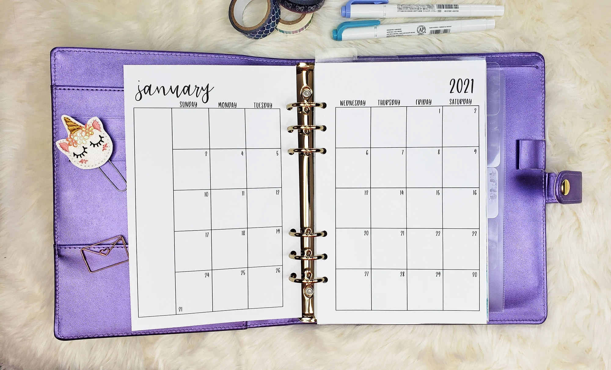 Free Printable A5 Monthly Planner Inserts For 2021 Planning Inspired