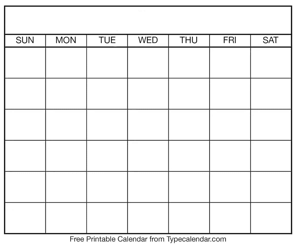 Free Printable Blank Calendar
