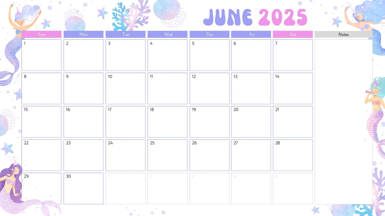 Free Printable 1 Month Calendar